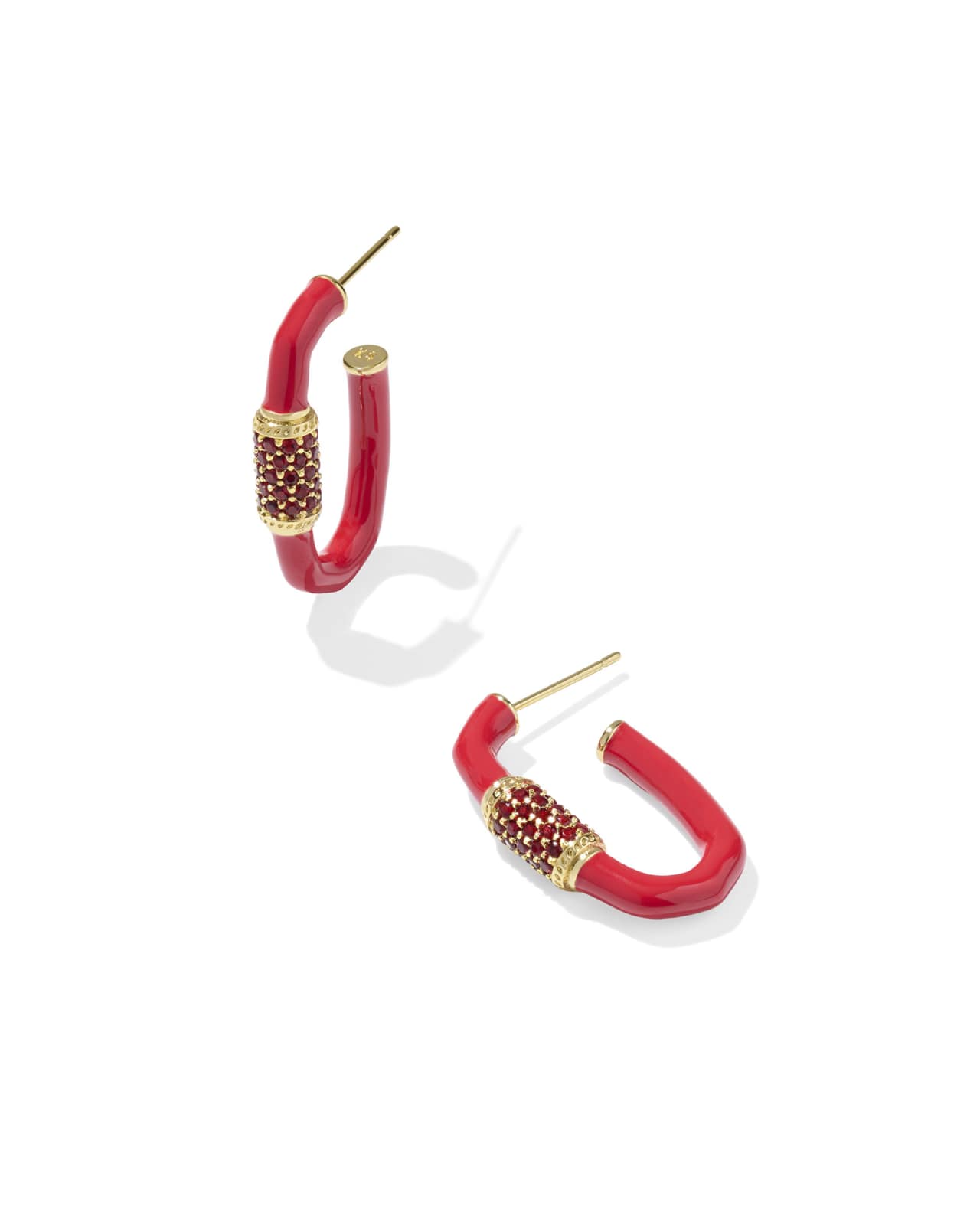 Emery Gold Enamel Hoop Earrings image number 0