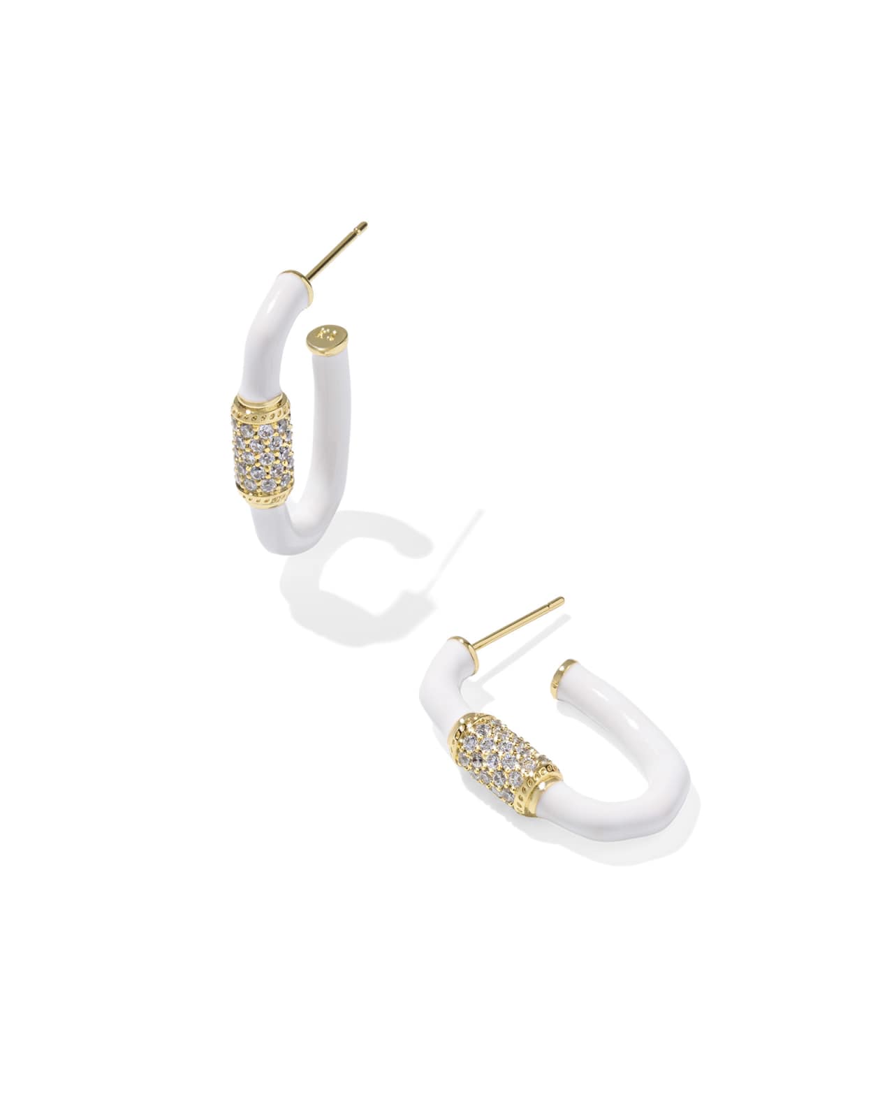 Emery Gold Enamel Hoop Earrings image number 0