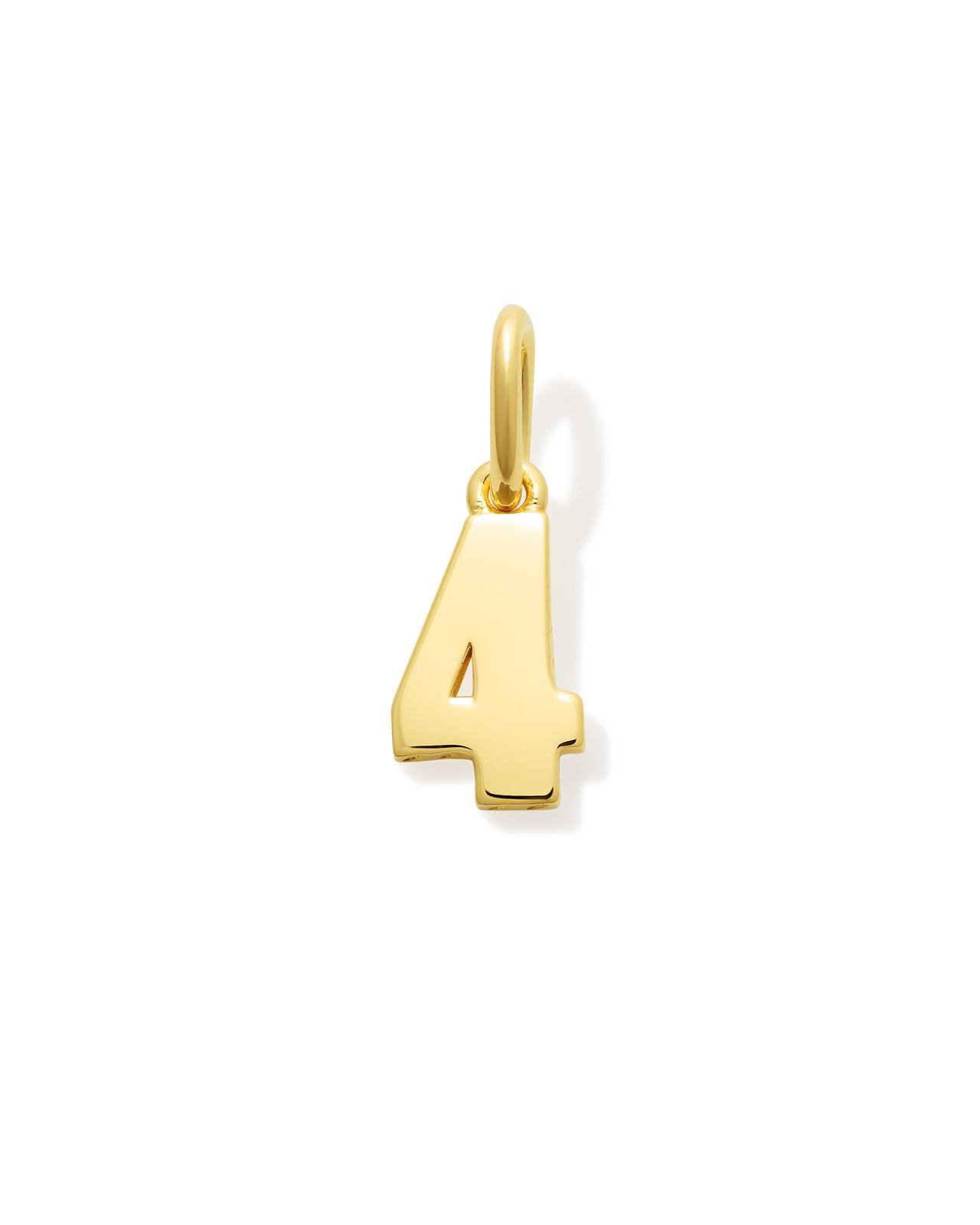 Metal Number 4 Charm in 18k Gold Vermeil image number 0