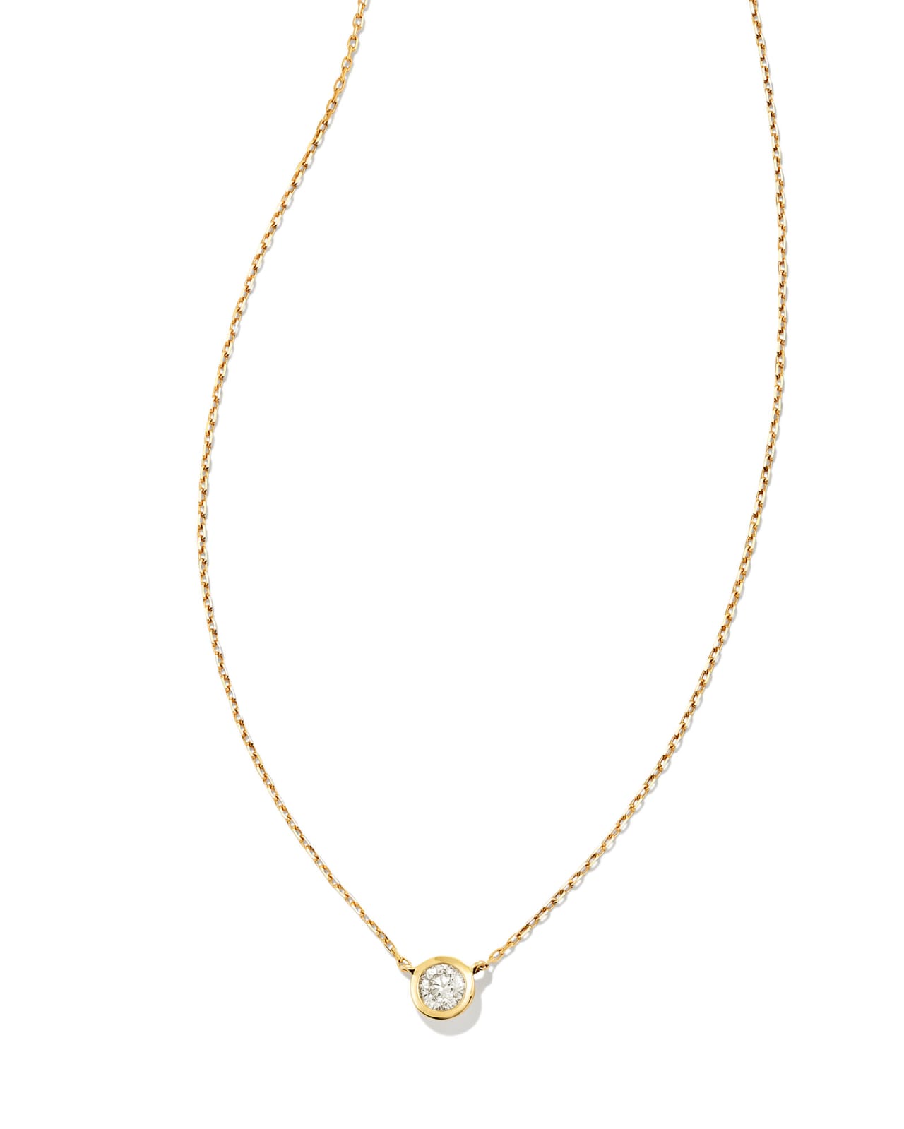 Audrey 14k Yellow Gold Pendant Necklace in White Diamond, .15ct image number 0