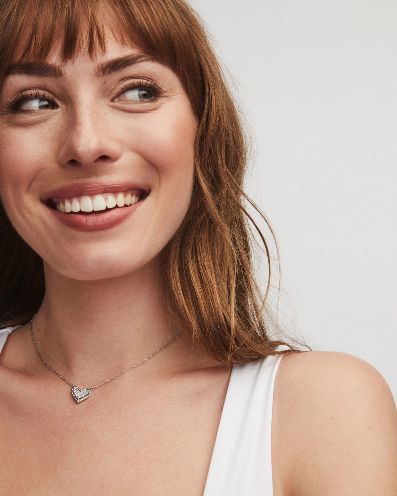 Ari Heart Silver Pendant Necklace in Platinum Drusy Kendra Scott