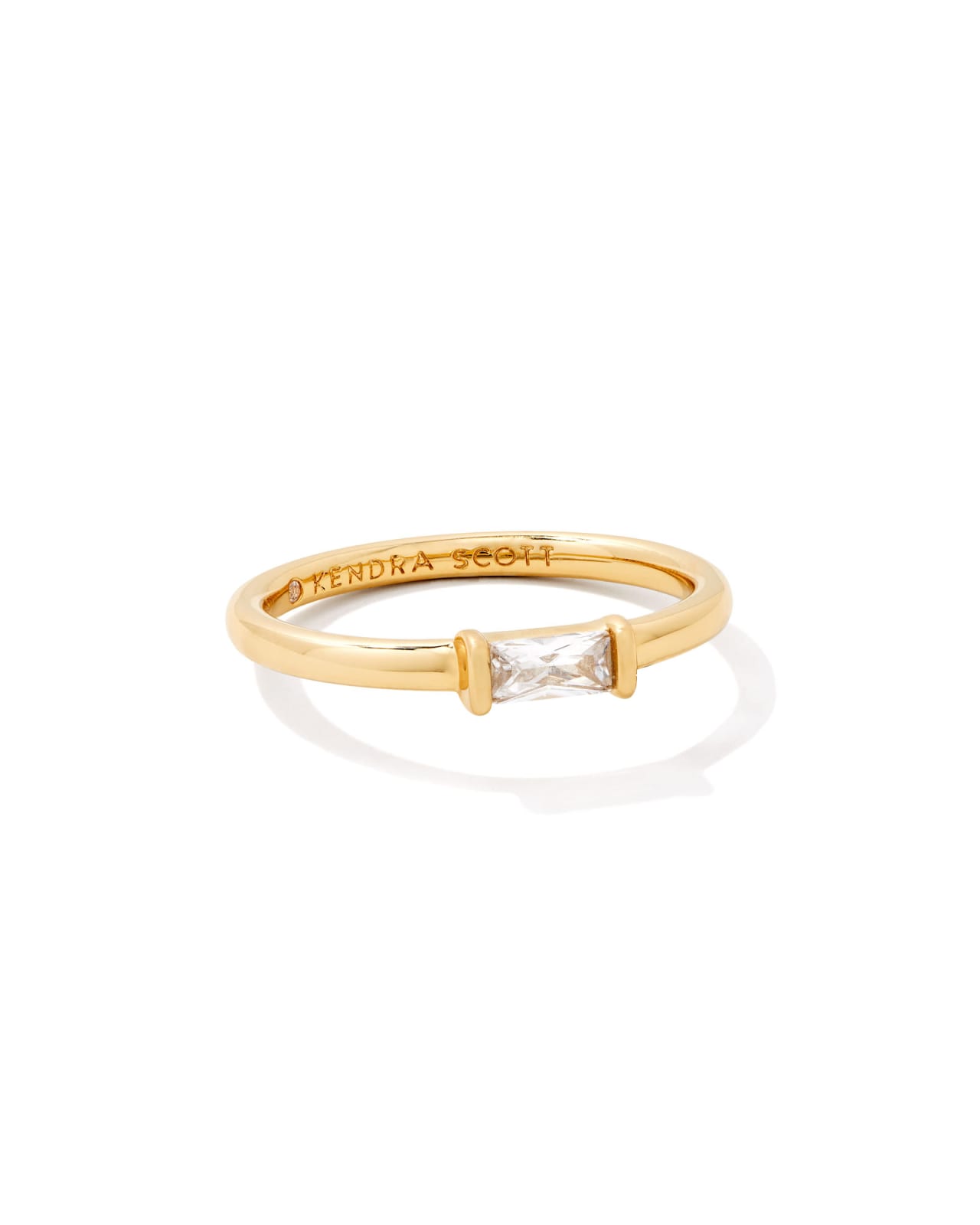 Juliette Gold Band Ring in White Crystal image number 0