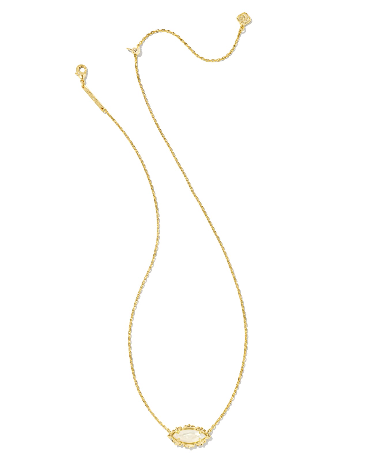 Genevieve Gold Short Pendant Necklace in Ivory Mother-of-Pearl | Kendra ...