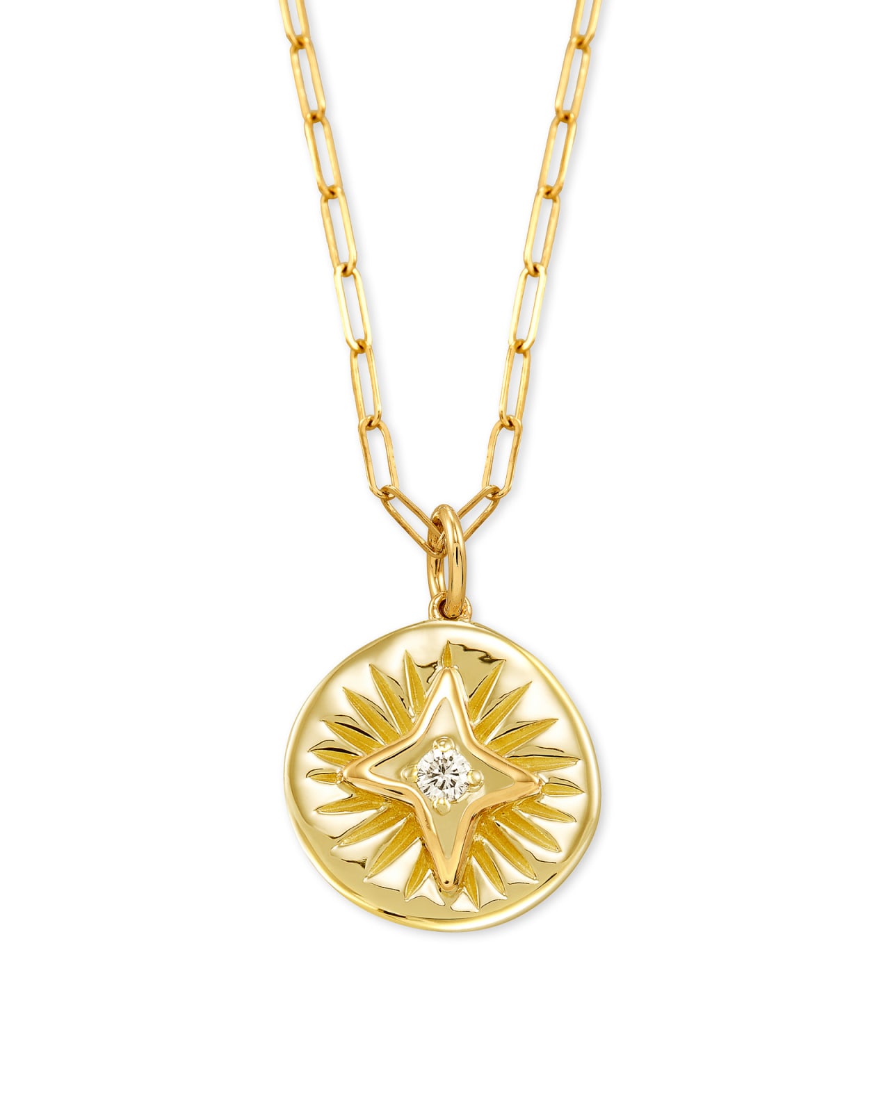 Kendra Scott 14K Yellow Gold Star Pendant Necklace - White Diamond