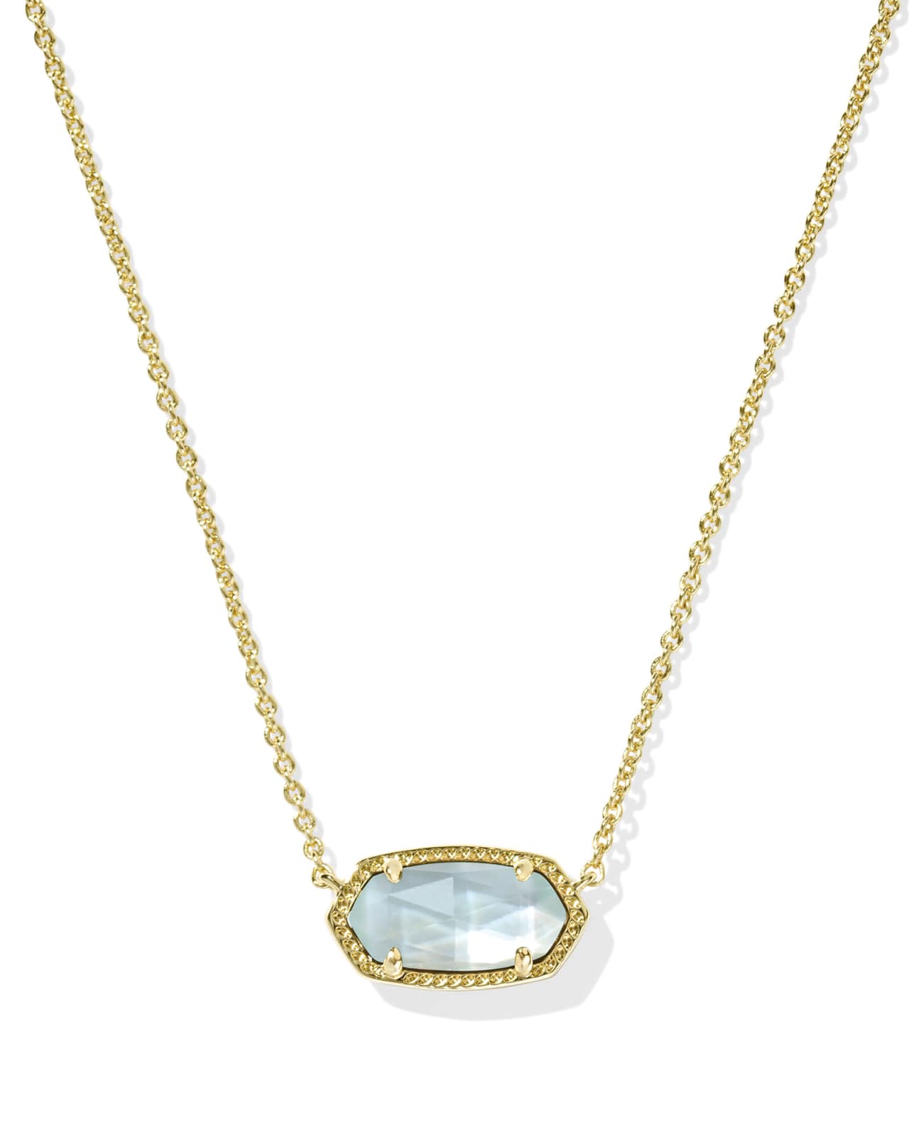 Elisa Gold Pendant Necklace in Light Blue Illusion image number 0