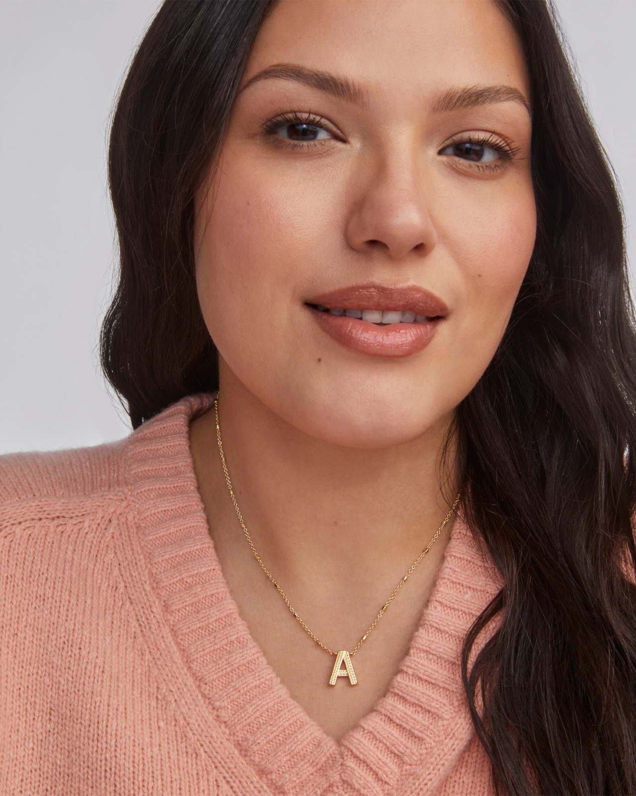Letter S Pendant Necklace in Gold
