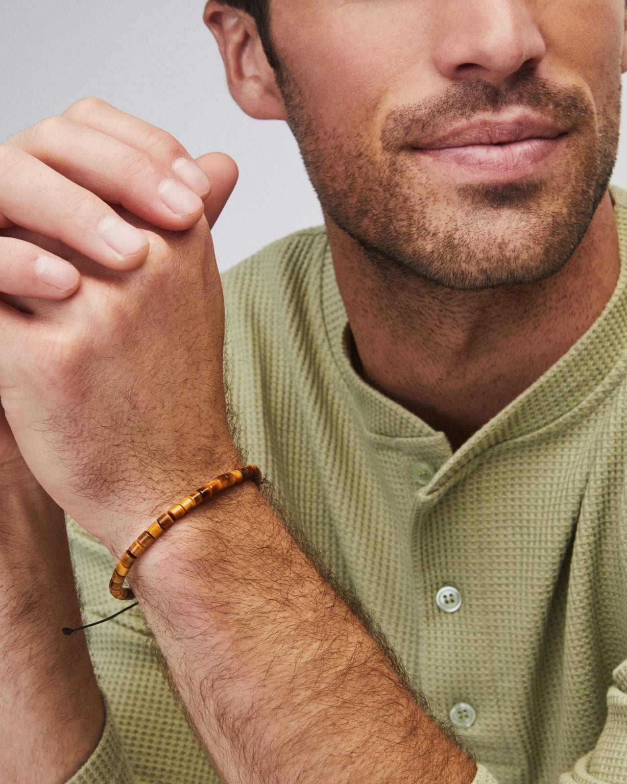 Grey Oxidized Sterling Silver Bracelet in Brown Tiger's Eye