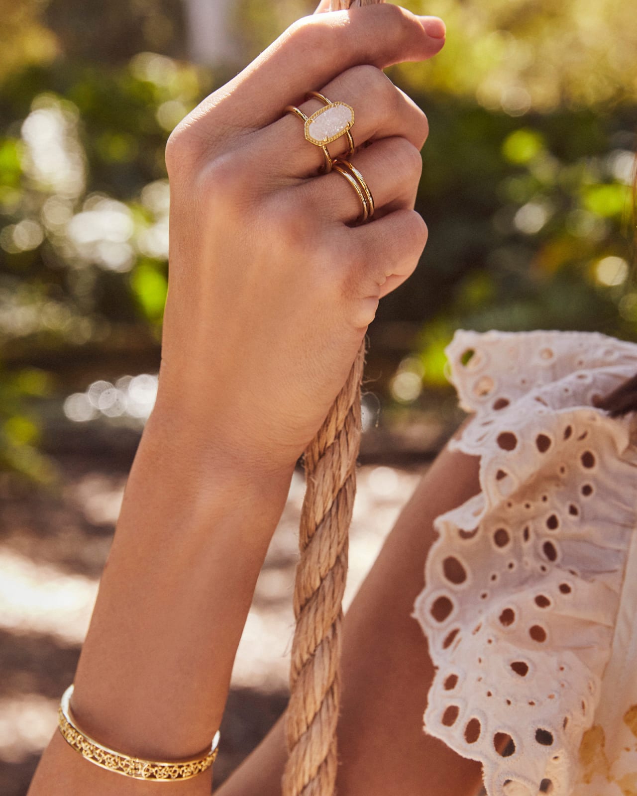 Birthstone & Little Luxe Letter Bracelet (Gold)