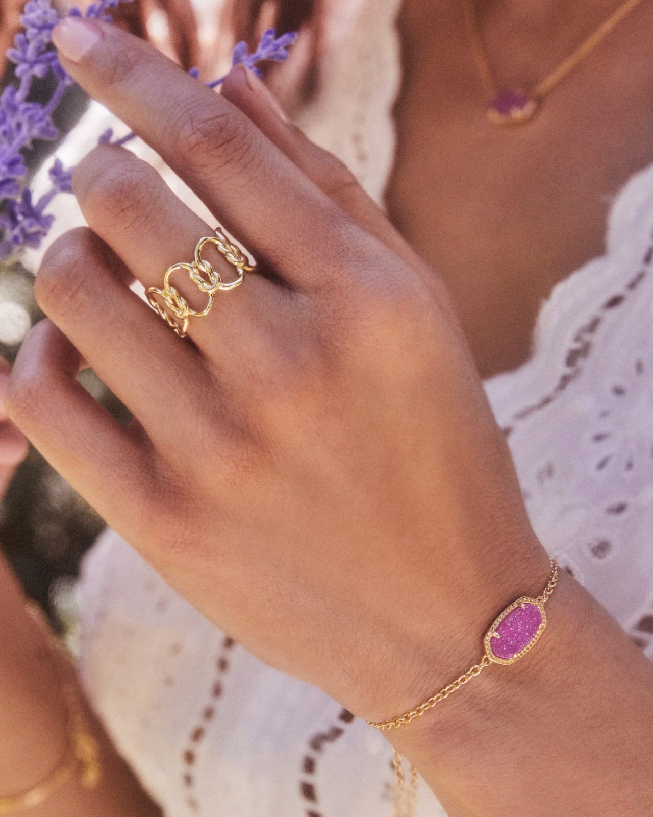 Elaina Rose Gold Bracelet in Rose Gold Drusy