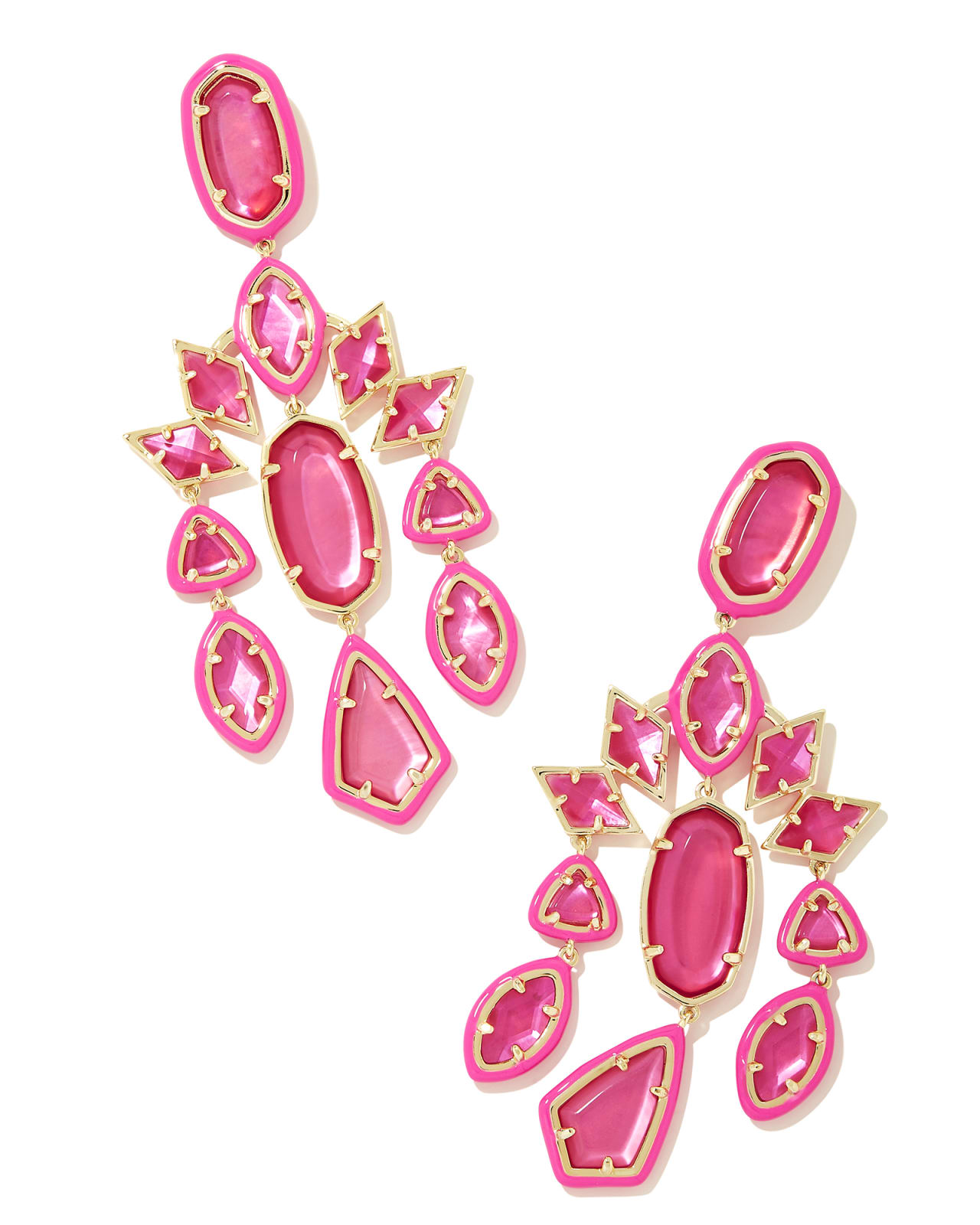 Greta Gold Statement Earrings in Pink Mix image number 0