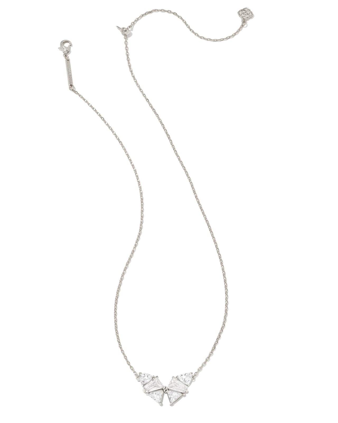 Blair Silver Jewel Chain Necklace in White Crystal