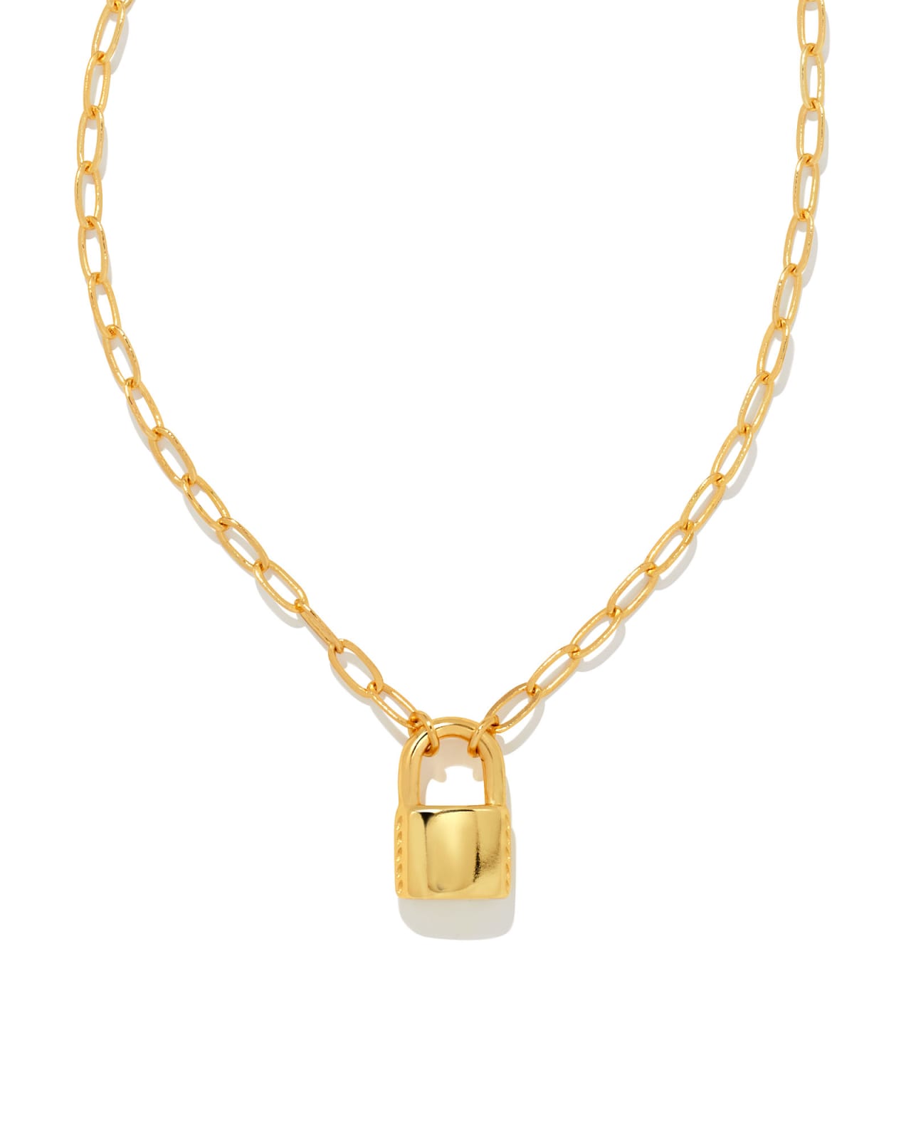 Jess Small Lock Chain Necklace in Gold