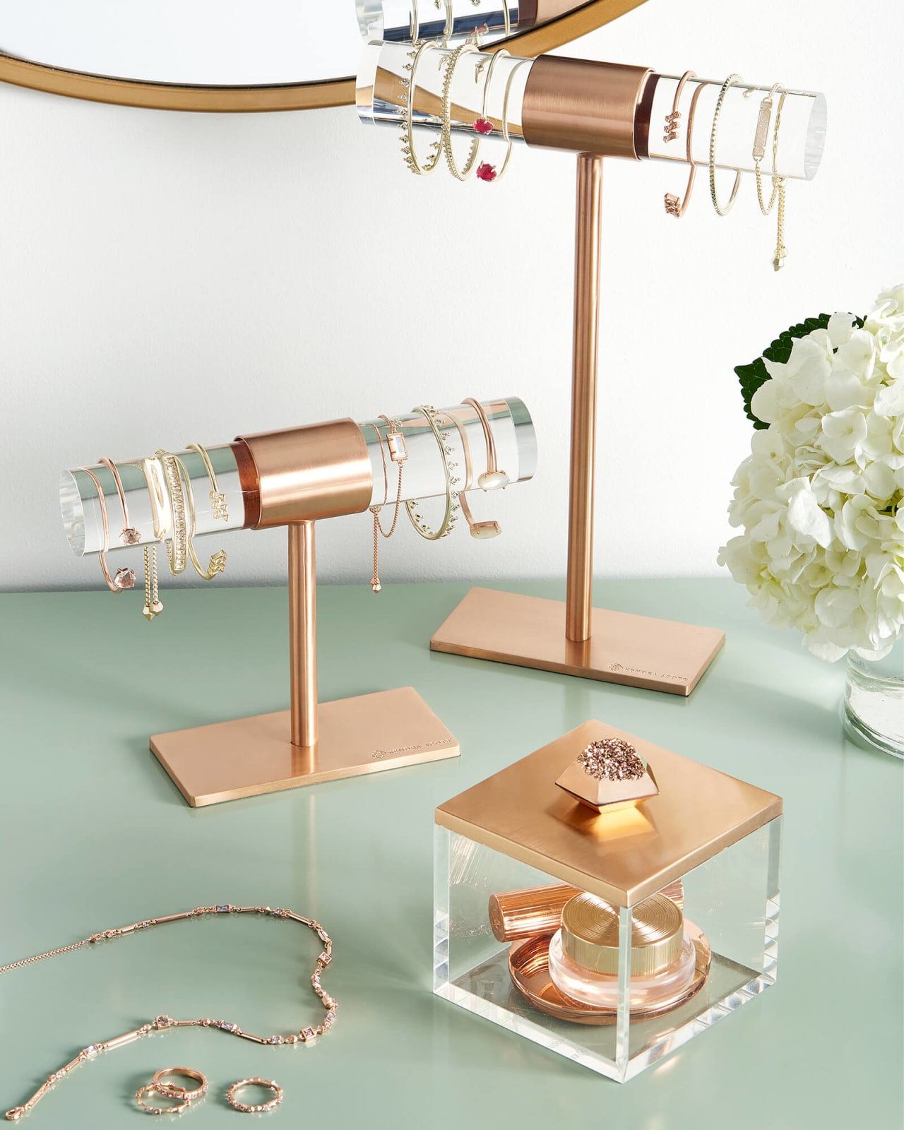 Large T-Bar Jewelry Stand in Rose Gold image number 1