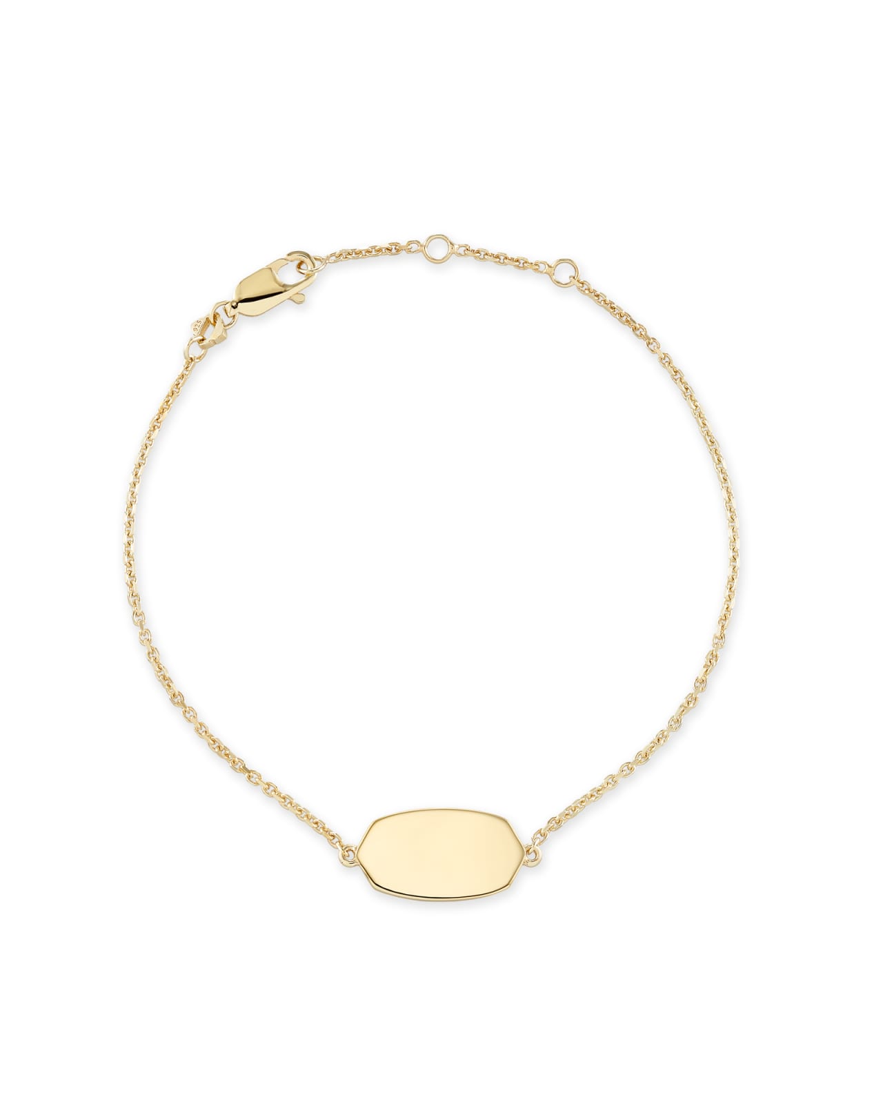 Gold Plated Monogram Plate with Chain Bracelet