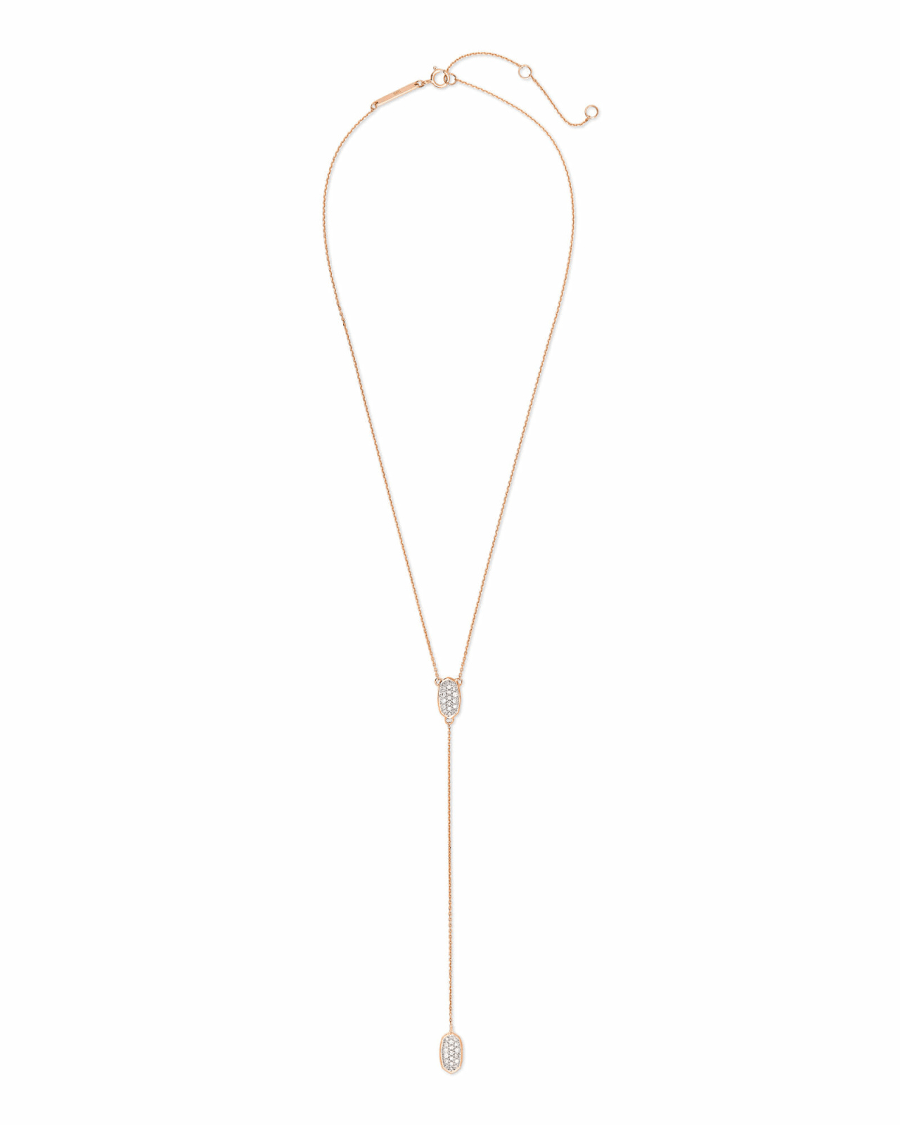 Jubiee 14k Rose Gold Y Necklace in White Diamond image number 2