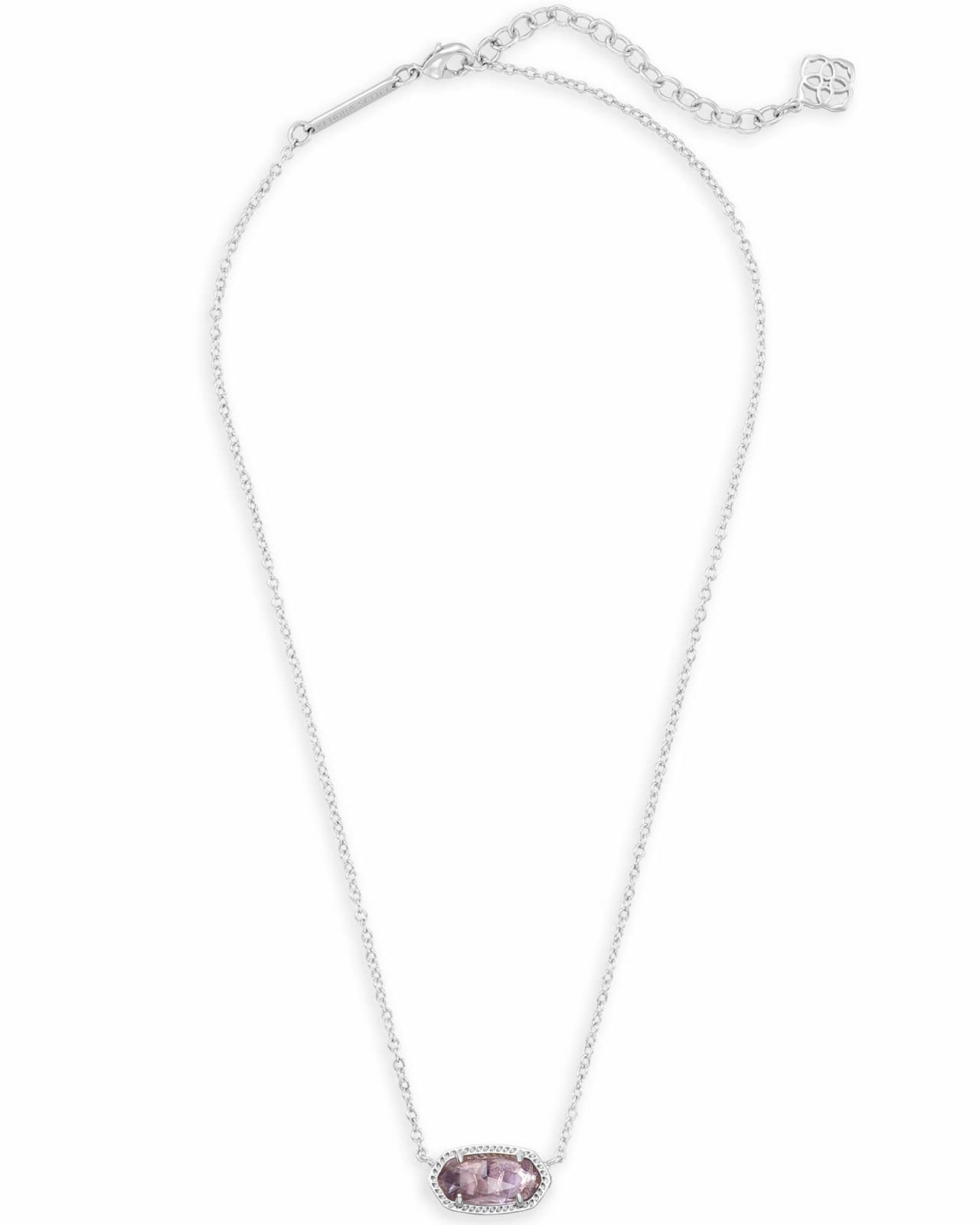 Elisa Silver Pendant Necklace in Amythyst