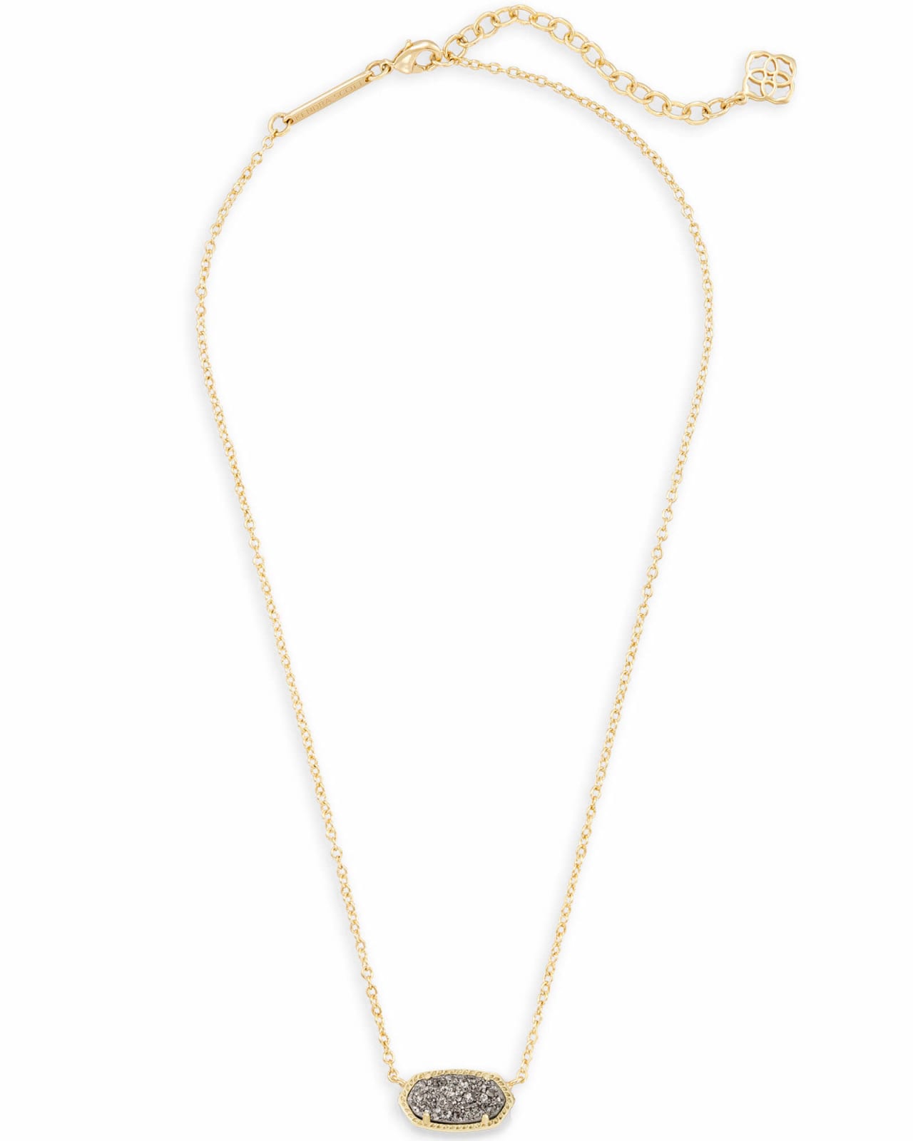 Elisa Gold Pendant Necklace in White Kyocera Opal