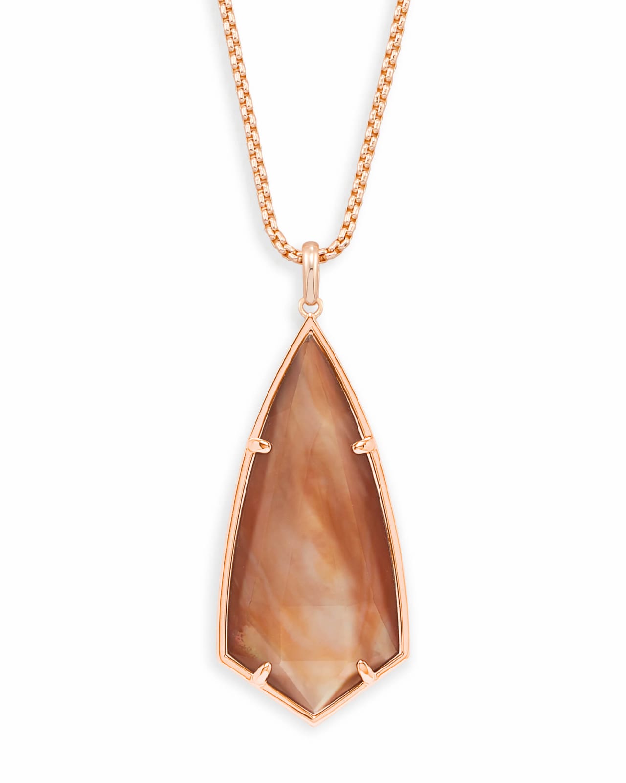 Carole Long Pendant Necklace In Rose Gold