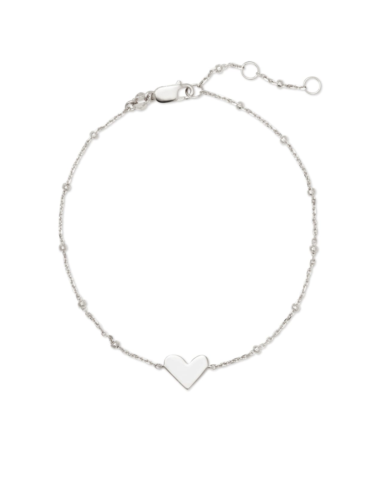 Ari Heart Delicate Chain Bracelet in Sterling Silver