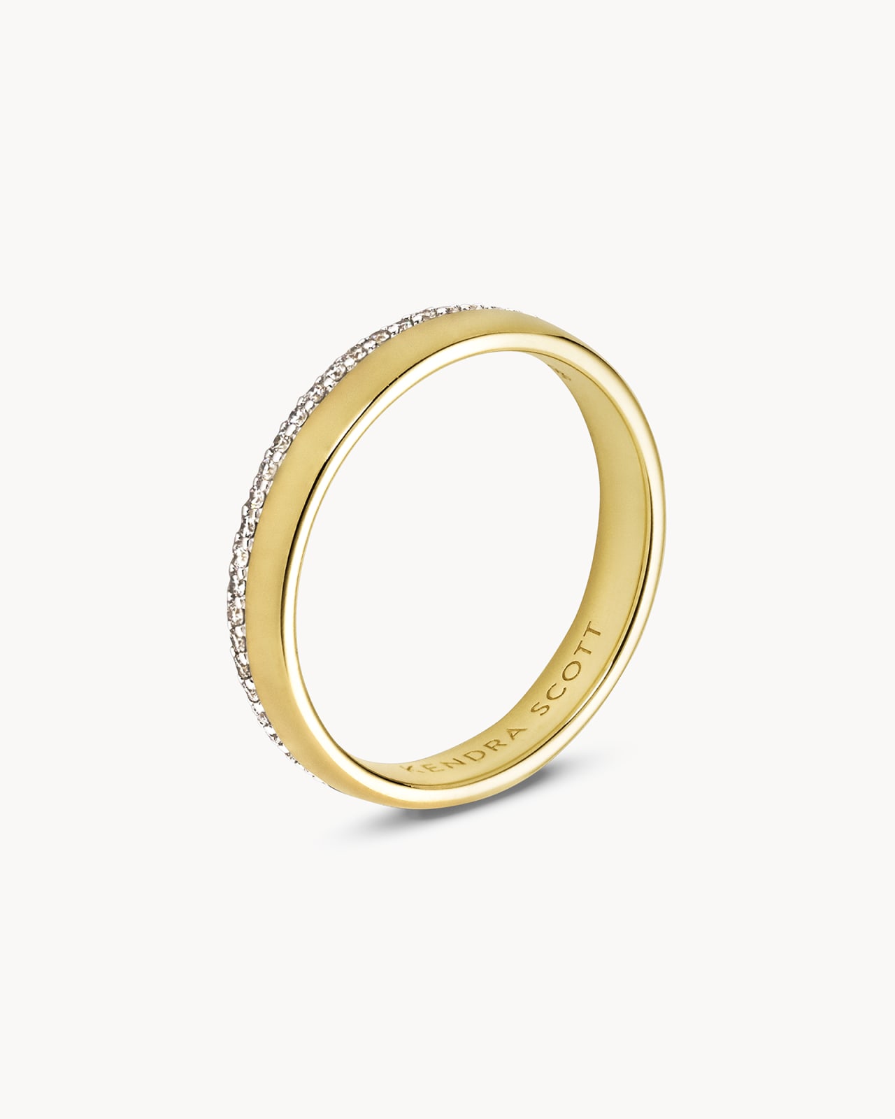 Whitney 14k Yellow Gold Band Ring in White Diamond