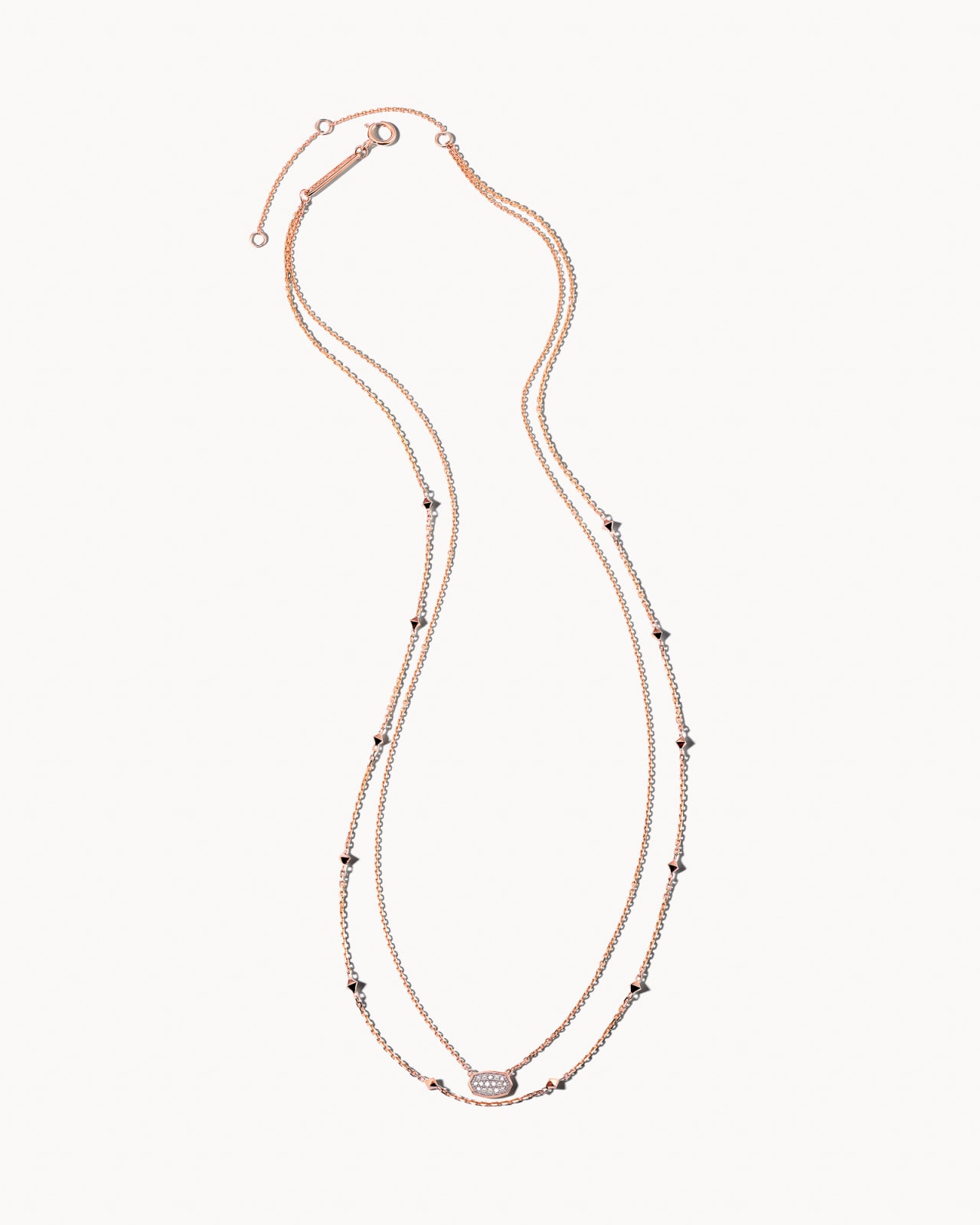 Marisa 14k Rose Gold Multi Strand Necklace in White Diamond image number 1