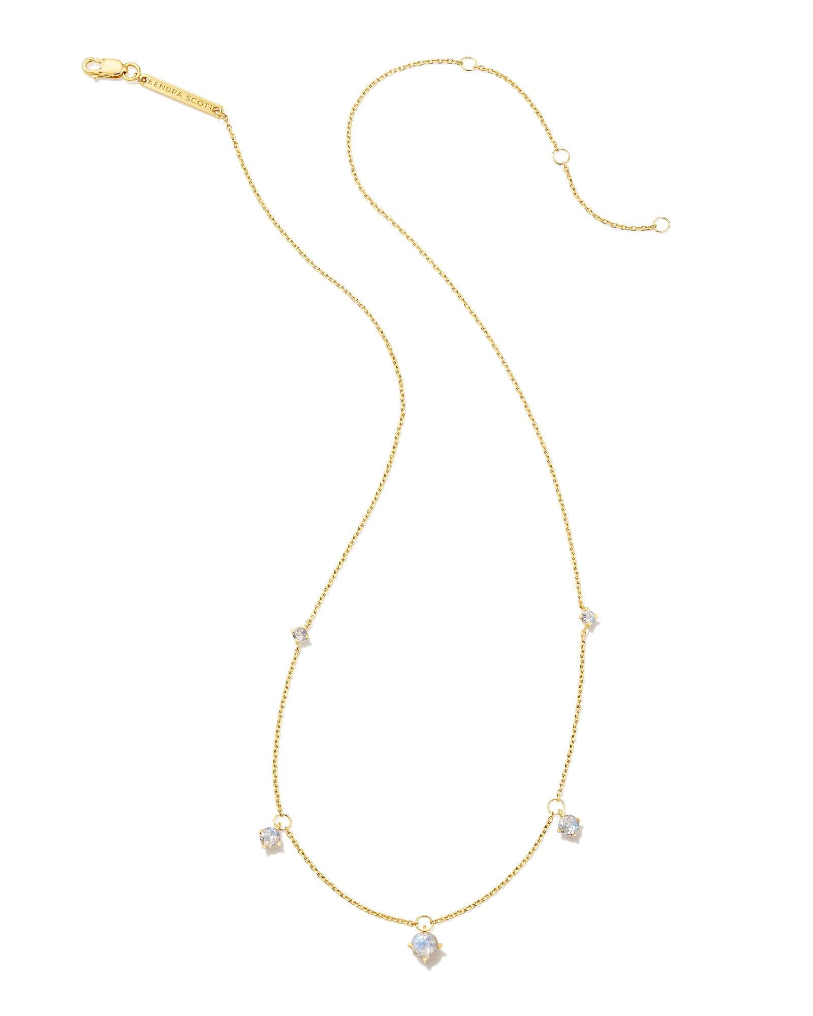 Blakely 18k Gold Vermeil Strand Necklace in Rainbow Moonstone
