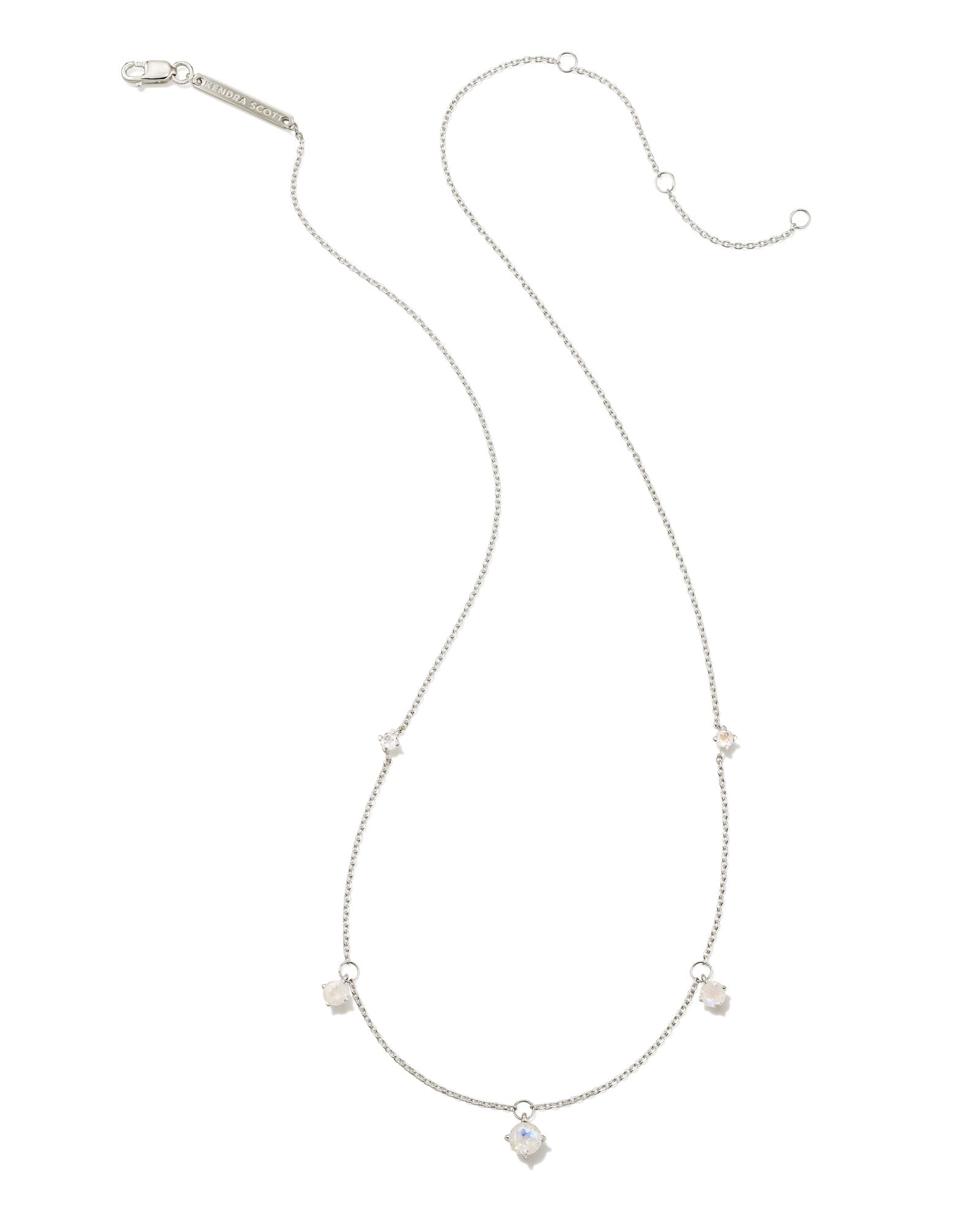 Blakely Sterling Silver Strand Necklace in Rainbow Moonstone