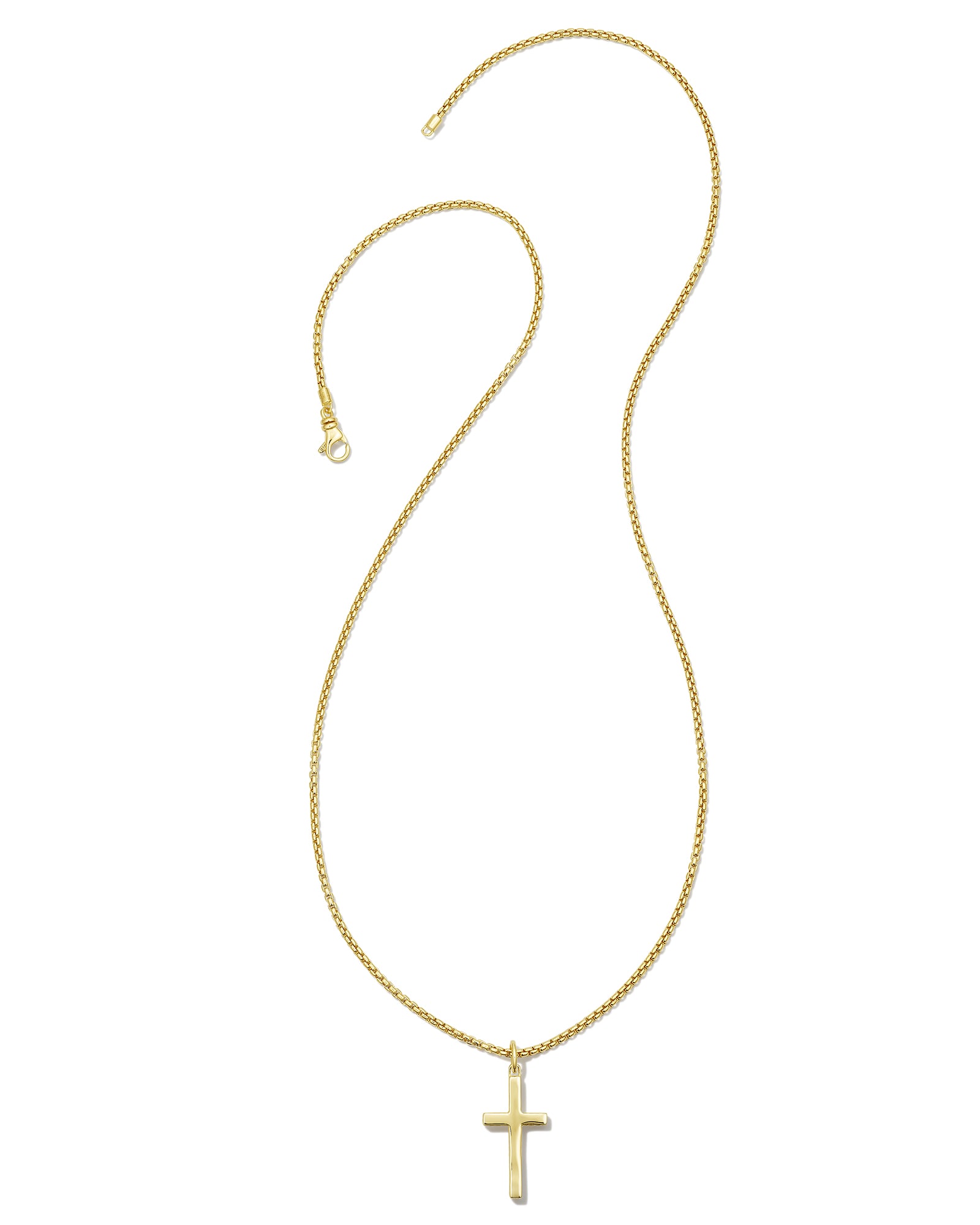 Small Cross Charm Necklace in 18k Gold Vermeil