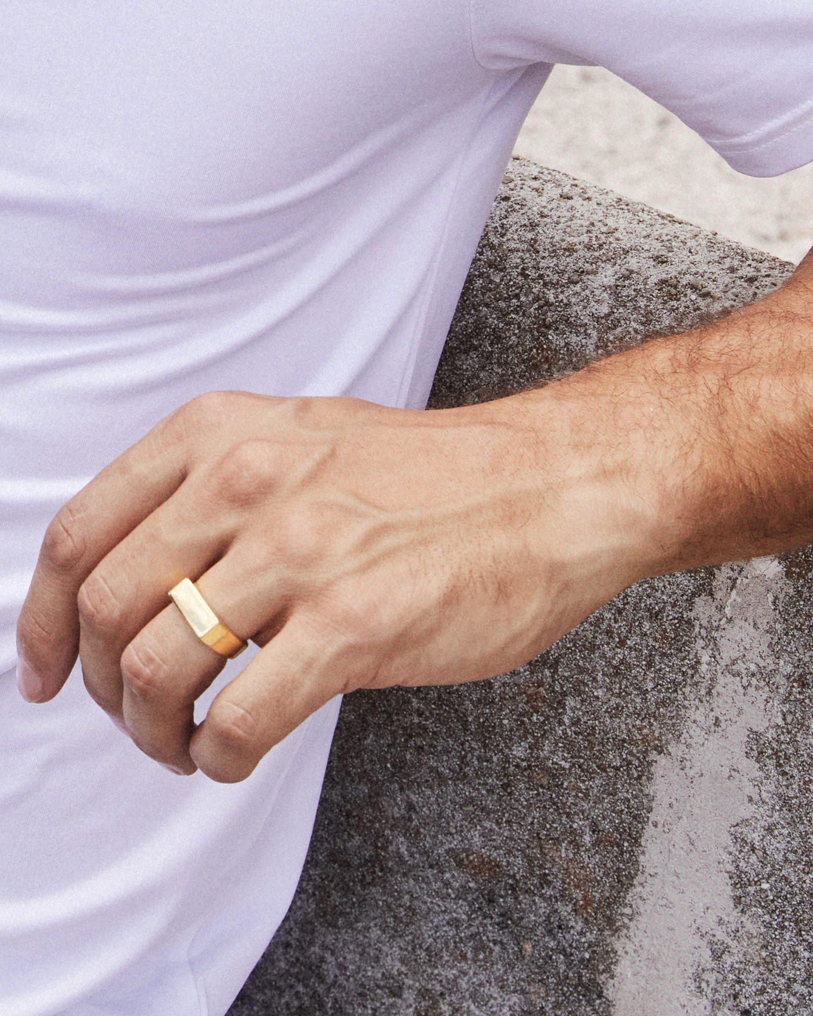 Men's Block Monogram Signet Ring