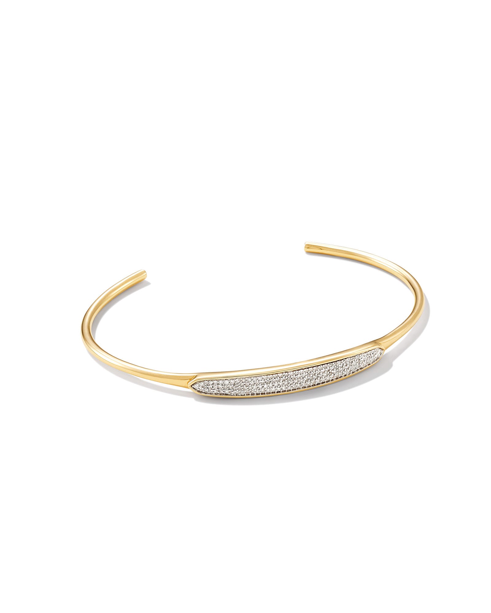 Marisa 14k White Gold Statement Cuff Bracelet in White Diamond