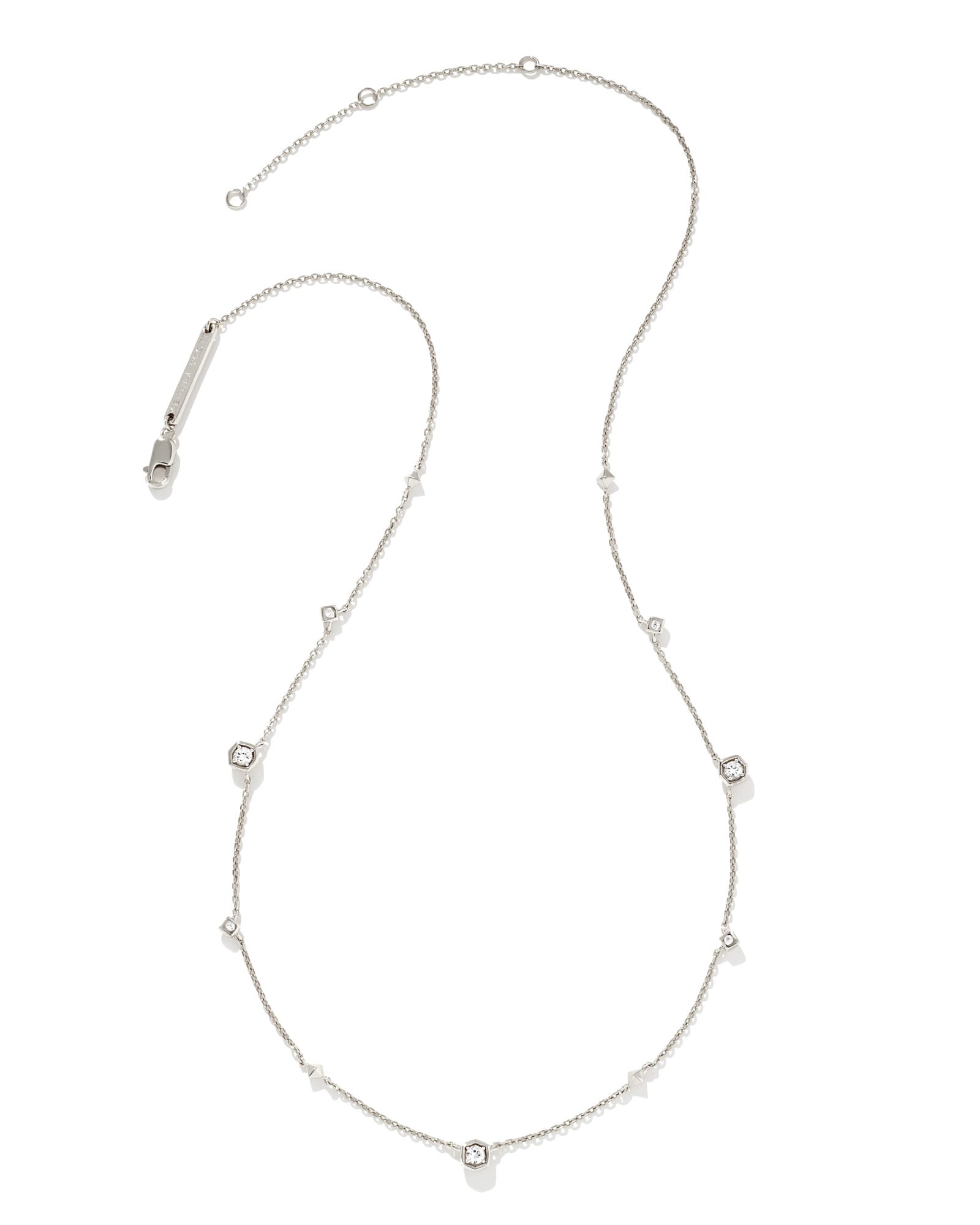 Davie Sterling Silver Trio Strand Necklace in White Sapphire