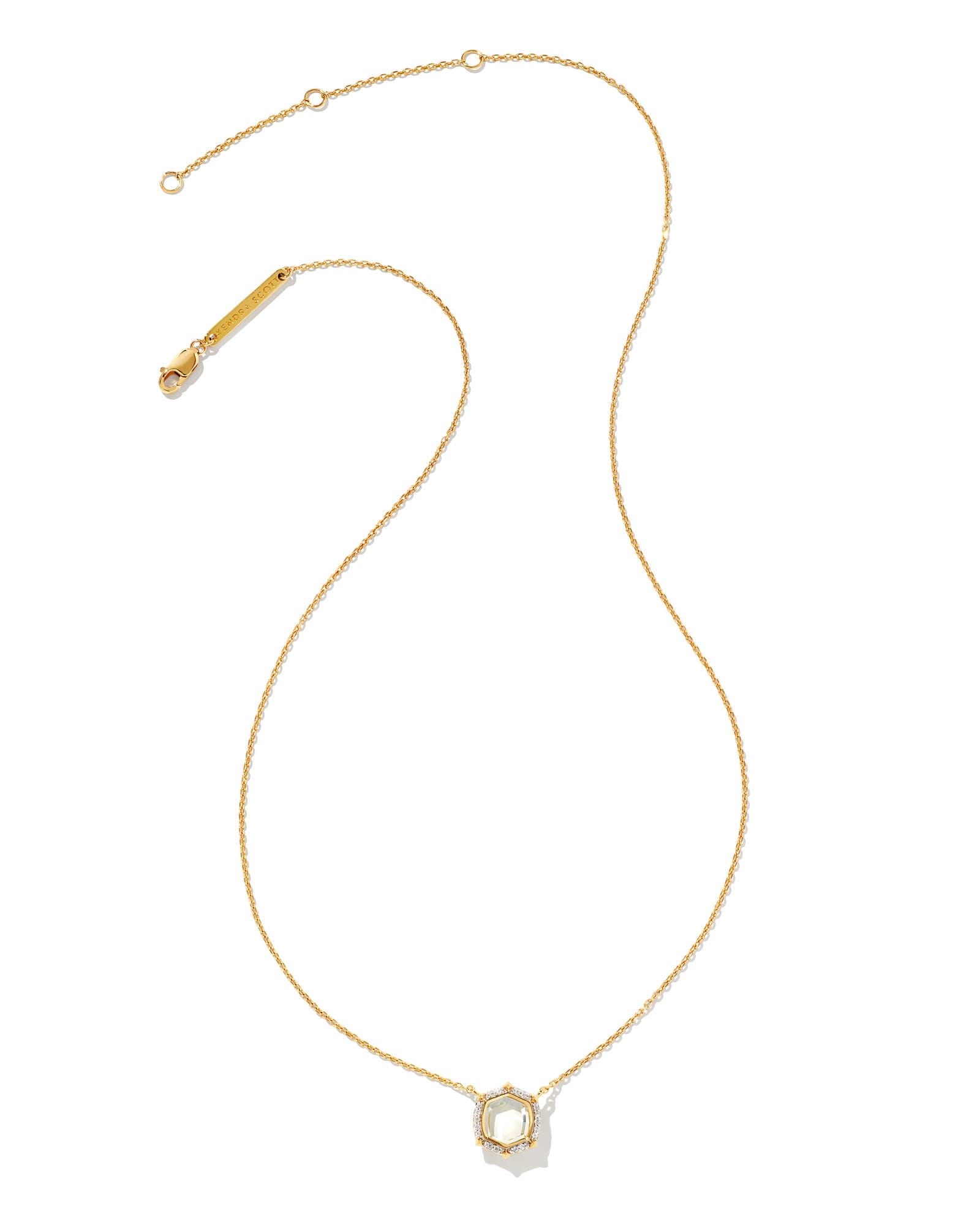 Davis 18k Gold Vermeil Luxe Pendant Necklace in White Sapphire