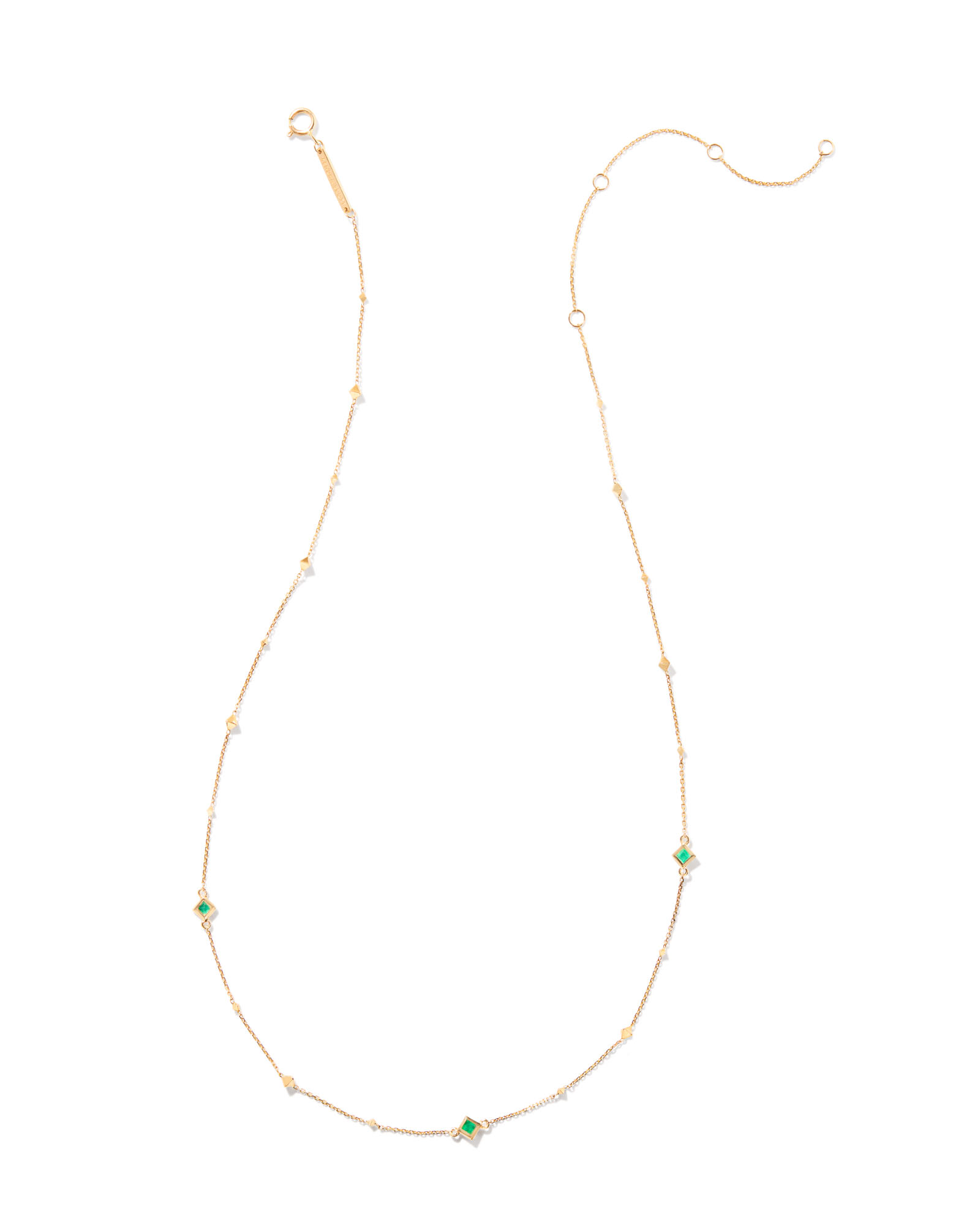 Michelle 14k Yellow Gold Strand Necklace in Emerald