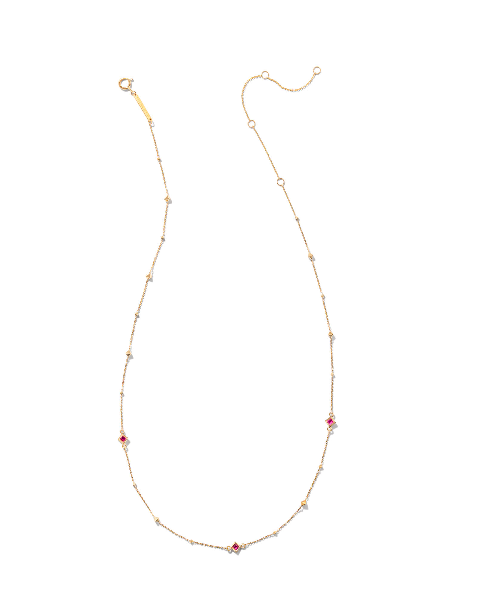 Michelle 14k Yellow Gold Strand Necklace in Ruby