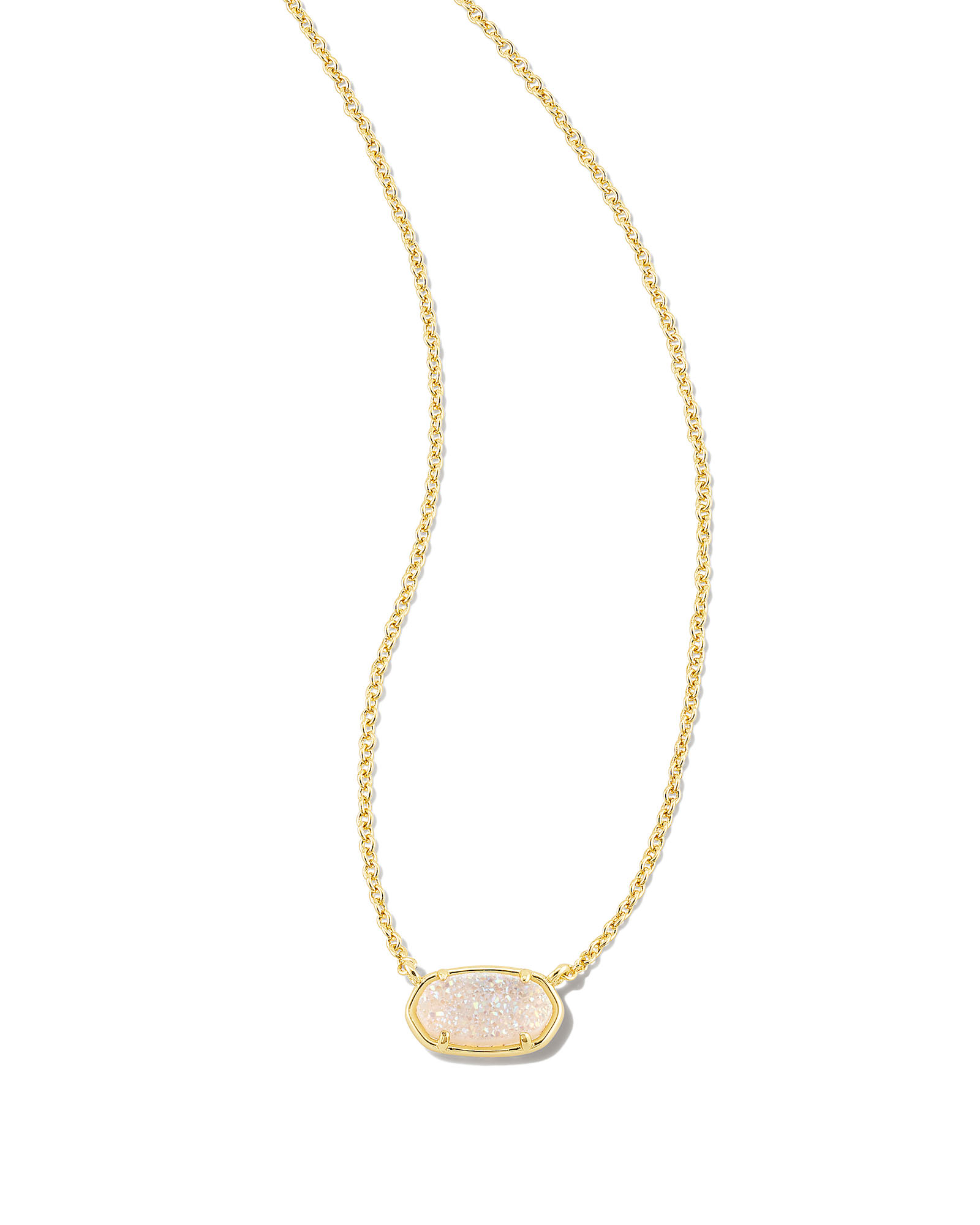 Grayson Gold Pendant Necklace in Iridescent Drusy