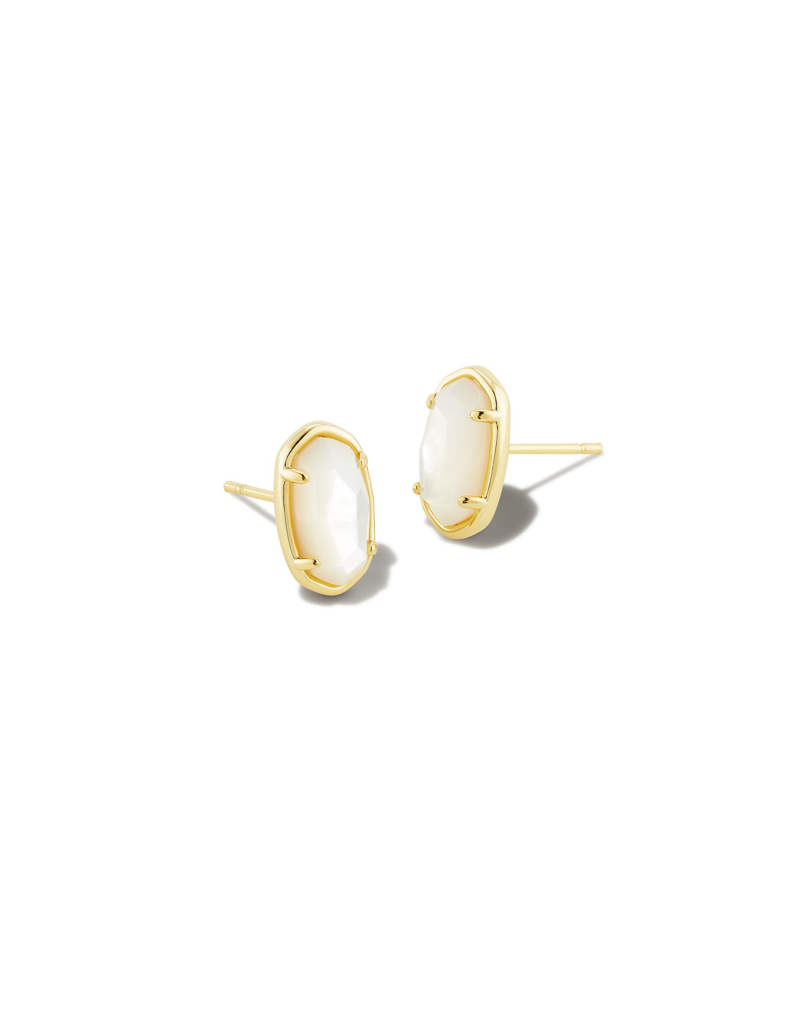 Grayson Gold Stud Earrings in Ivory Mother-of-Pearl | Kendra Scott