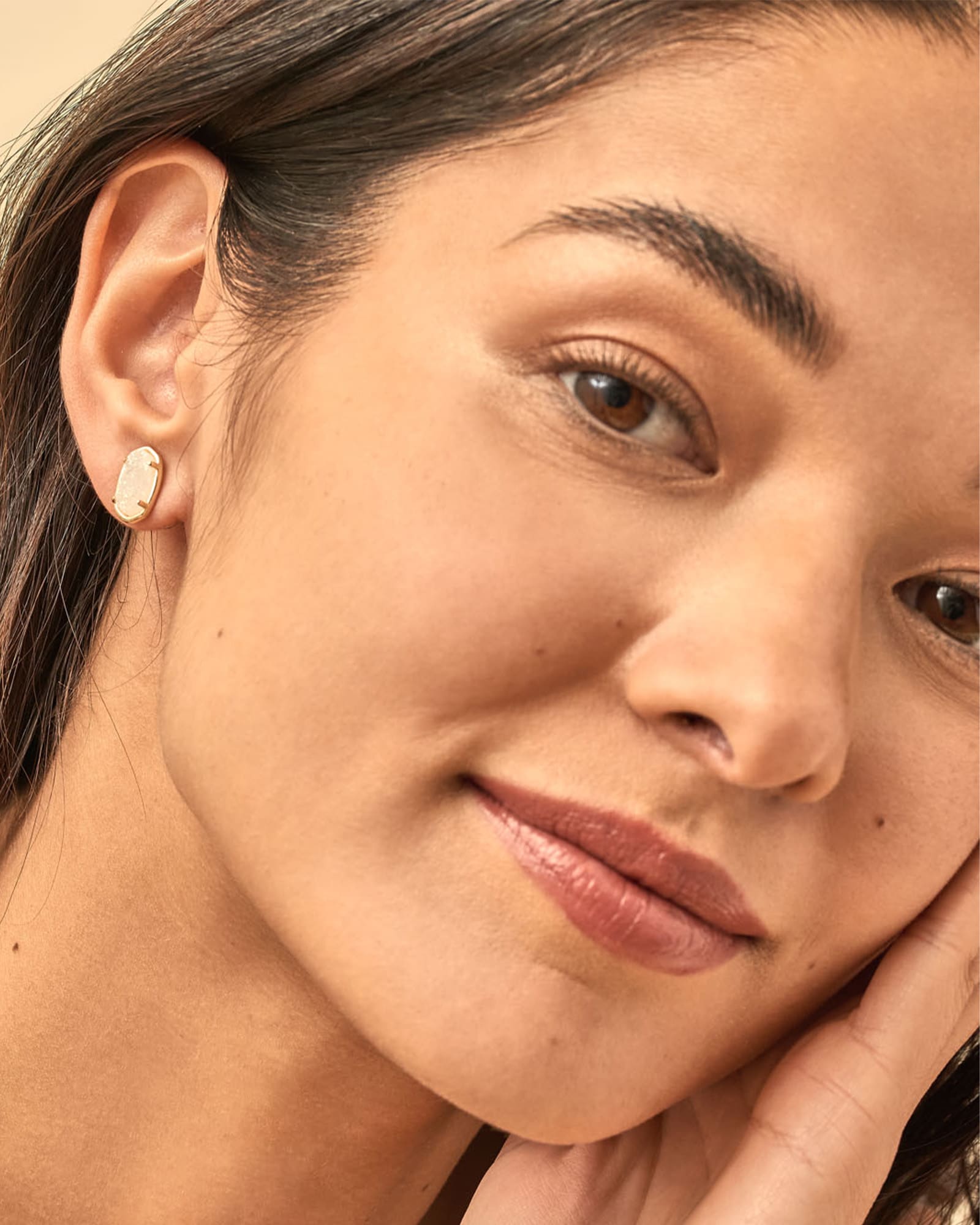Grayson Gold Stud Earrings in Iridescent Drusy Kendra Scott