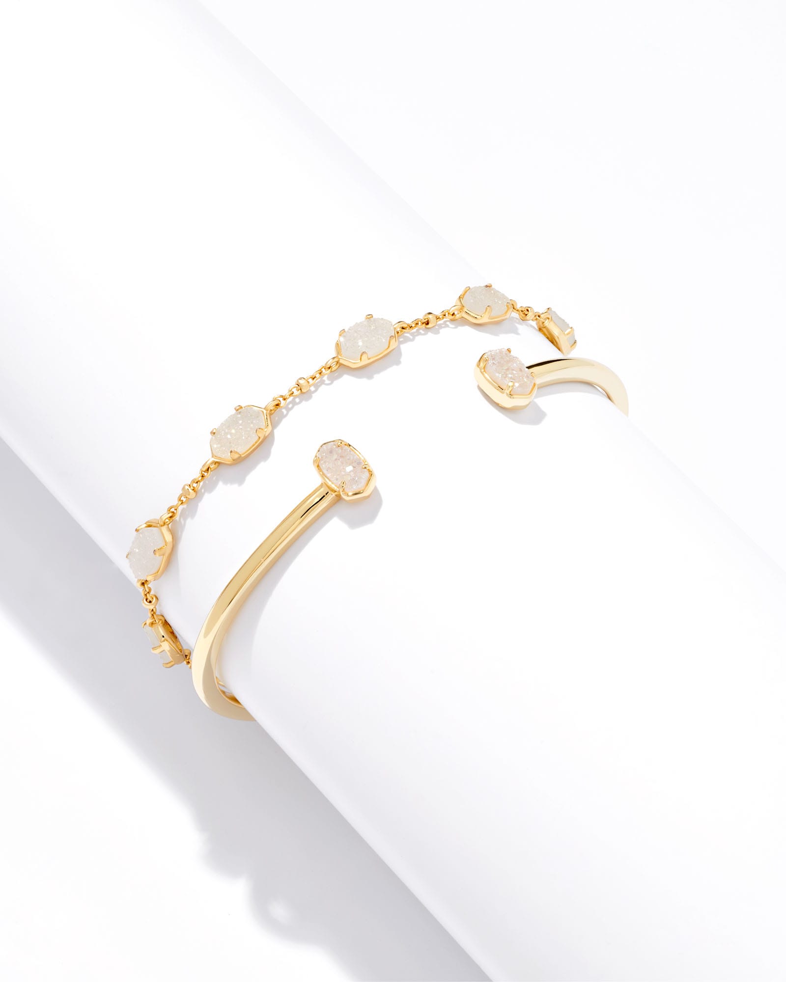 Emilie Gold Chain Bracelet in Iridescent Drusy