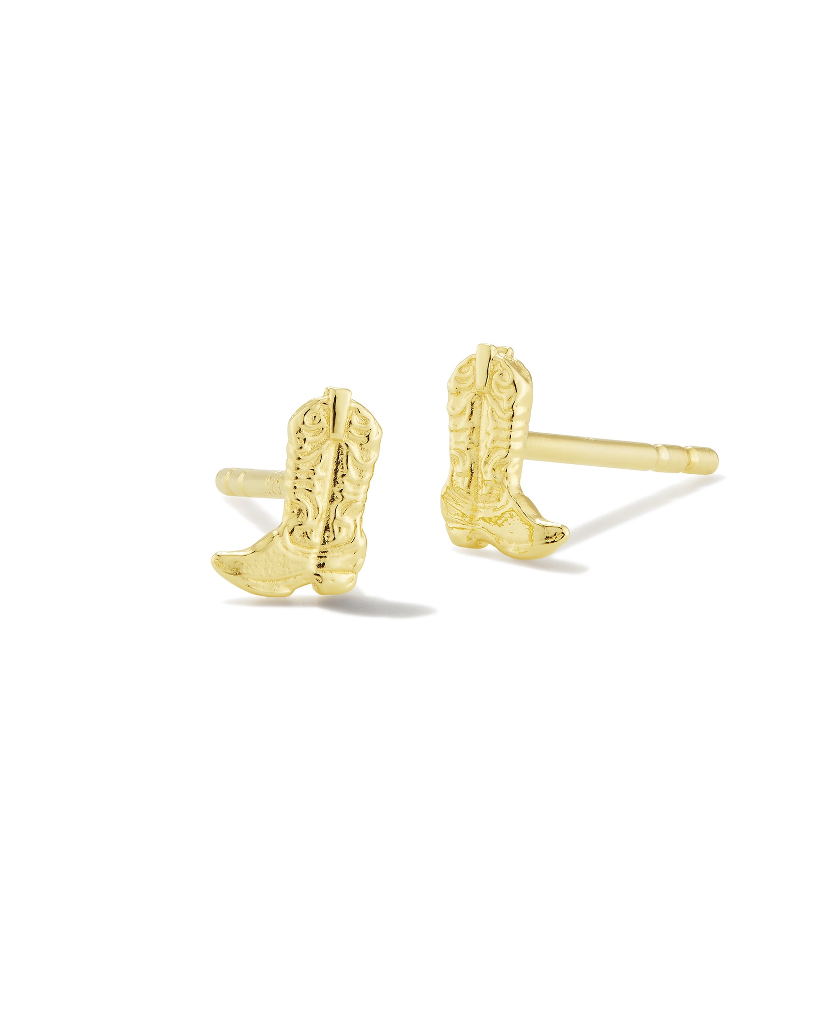 Tiny Cowboy Boot Stud Earrings in 18k Yellow Gold Vermeil