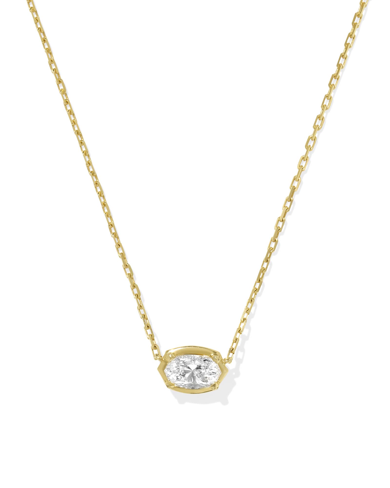 Lab Grown White Diamond Custom Elisa Pendant Necklace 14k Gold