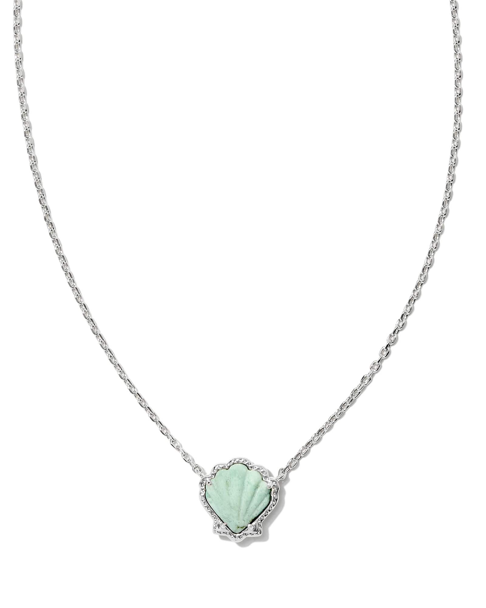 ネックレス・ペンダント Shell Necklace (Green) Brynne Silver Shell Short Pendant Necklace in Sea Green