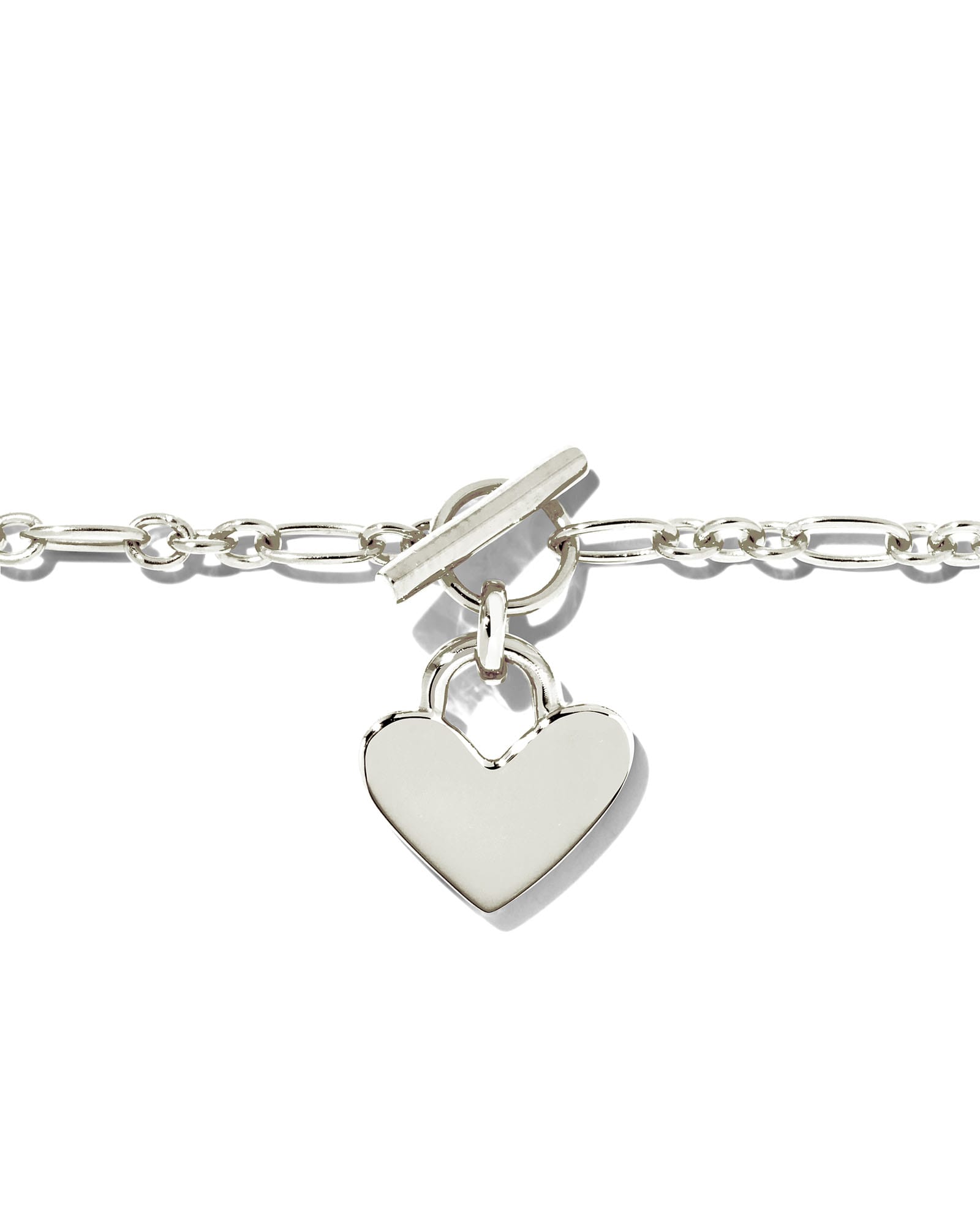 Silver Metal Heart Lock Charm Toggle Bracelet *FINAL SALE*