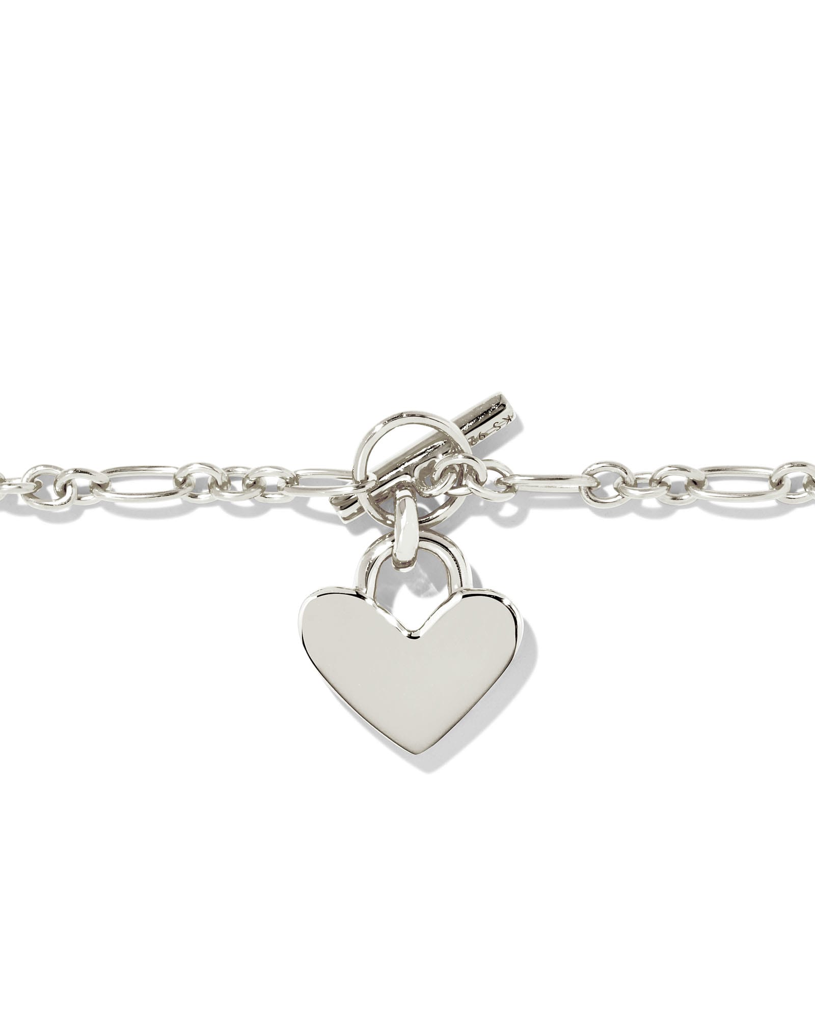 Heart Charm Belcher Bracelet in Sterling Silver