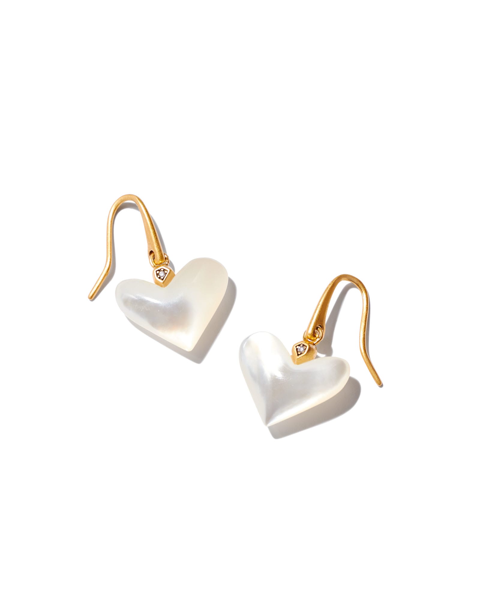 Poppy Vintage Gold Drop Earrings in Ivory Mother-of-Pearl