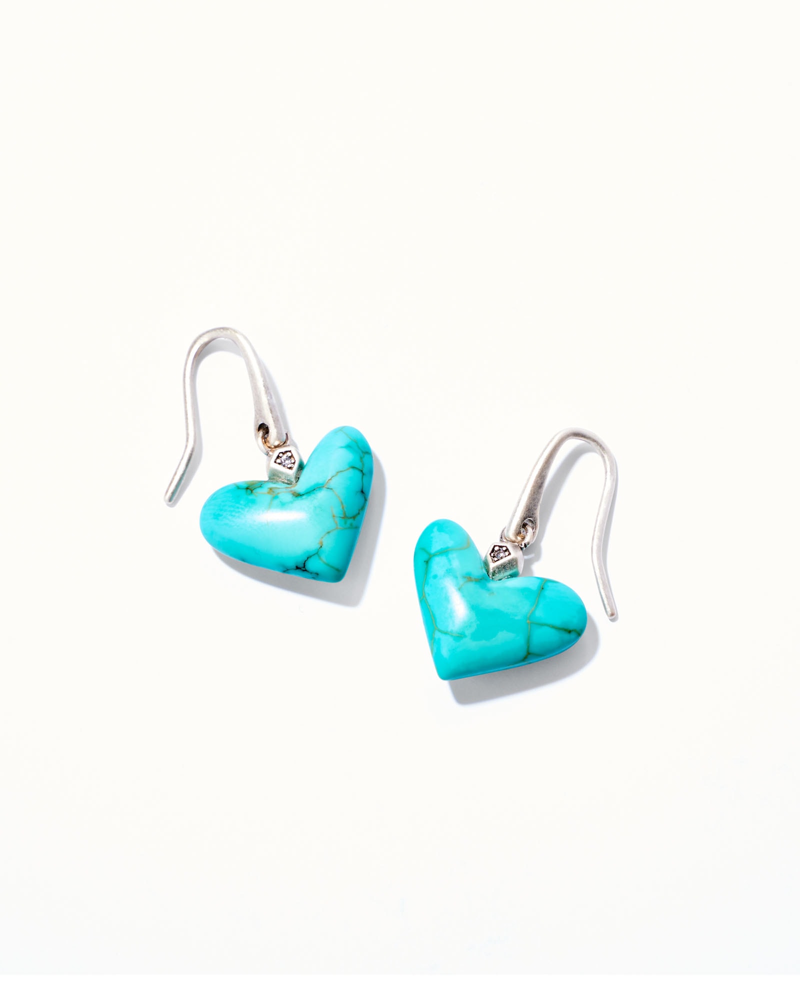 Poppy Vintage Silver Drop Earrings in Variegated Turquoise Magnesite