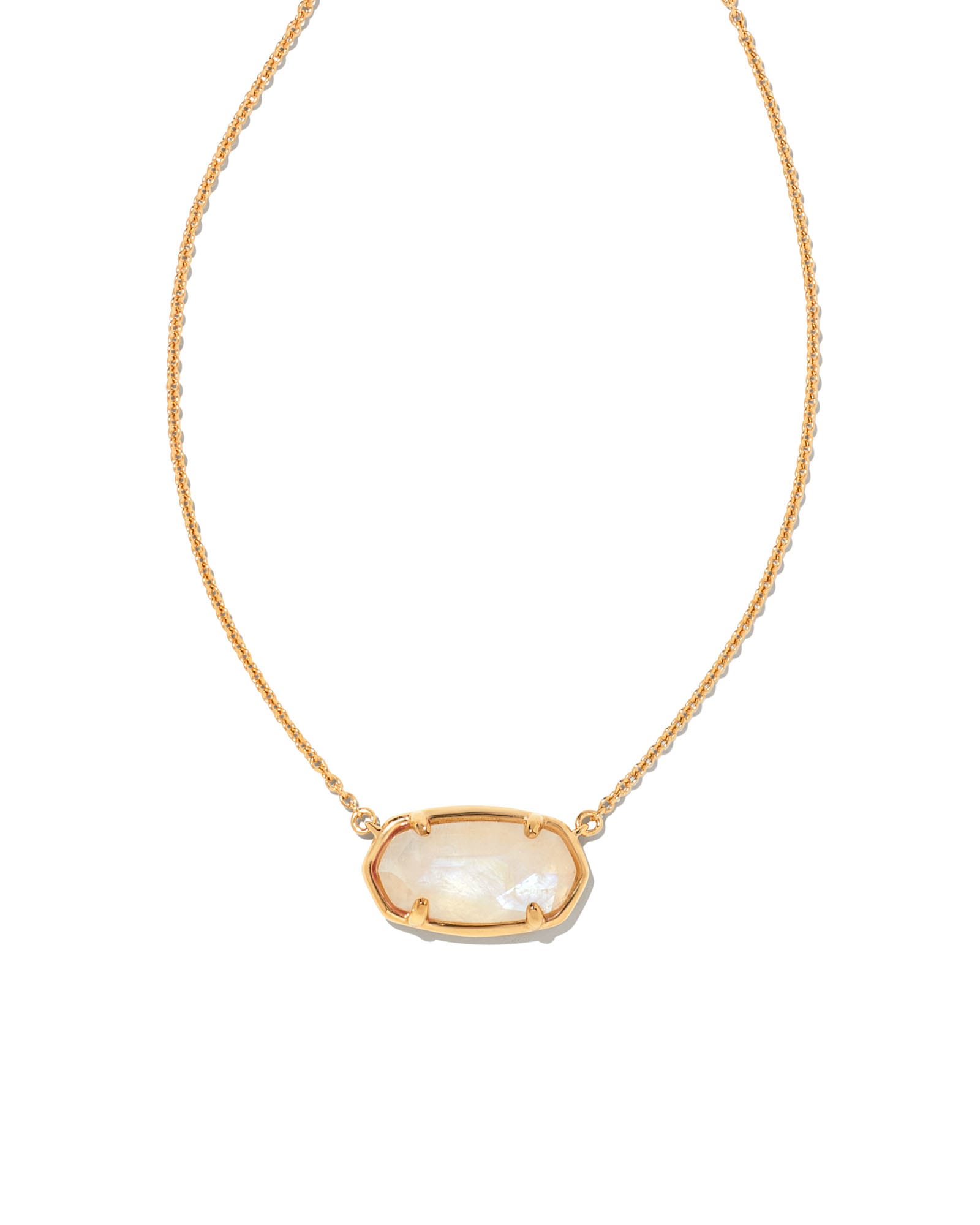 Elisa 18k Gold Vermeil Pendant Necklace in Rainbow Moonstone