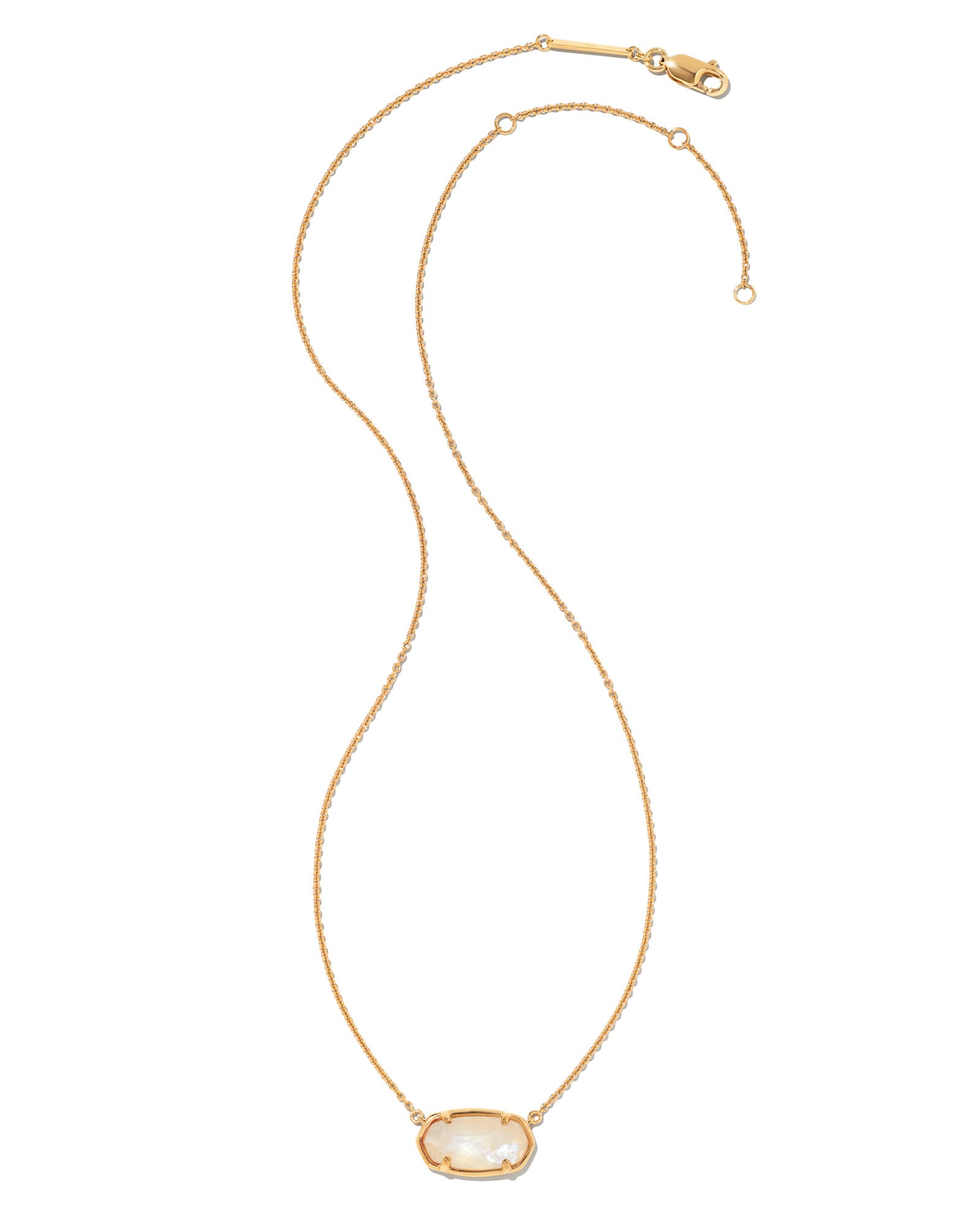 Elisa 18k Gold Vermeil Pendant Necklace in Rainbow Moonstone