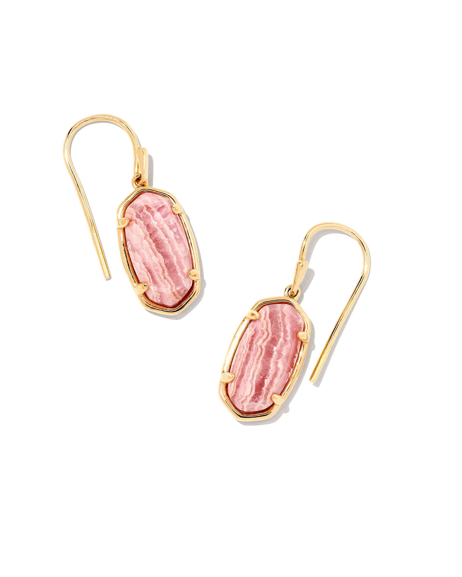 Lee 18k Gold Vermeil Drop Earrings in Pink Rhodochrosite