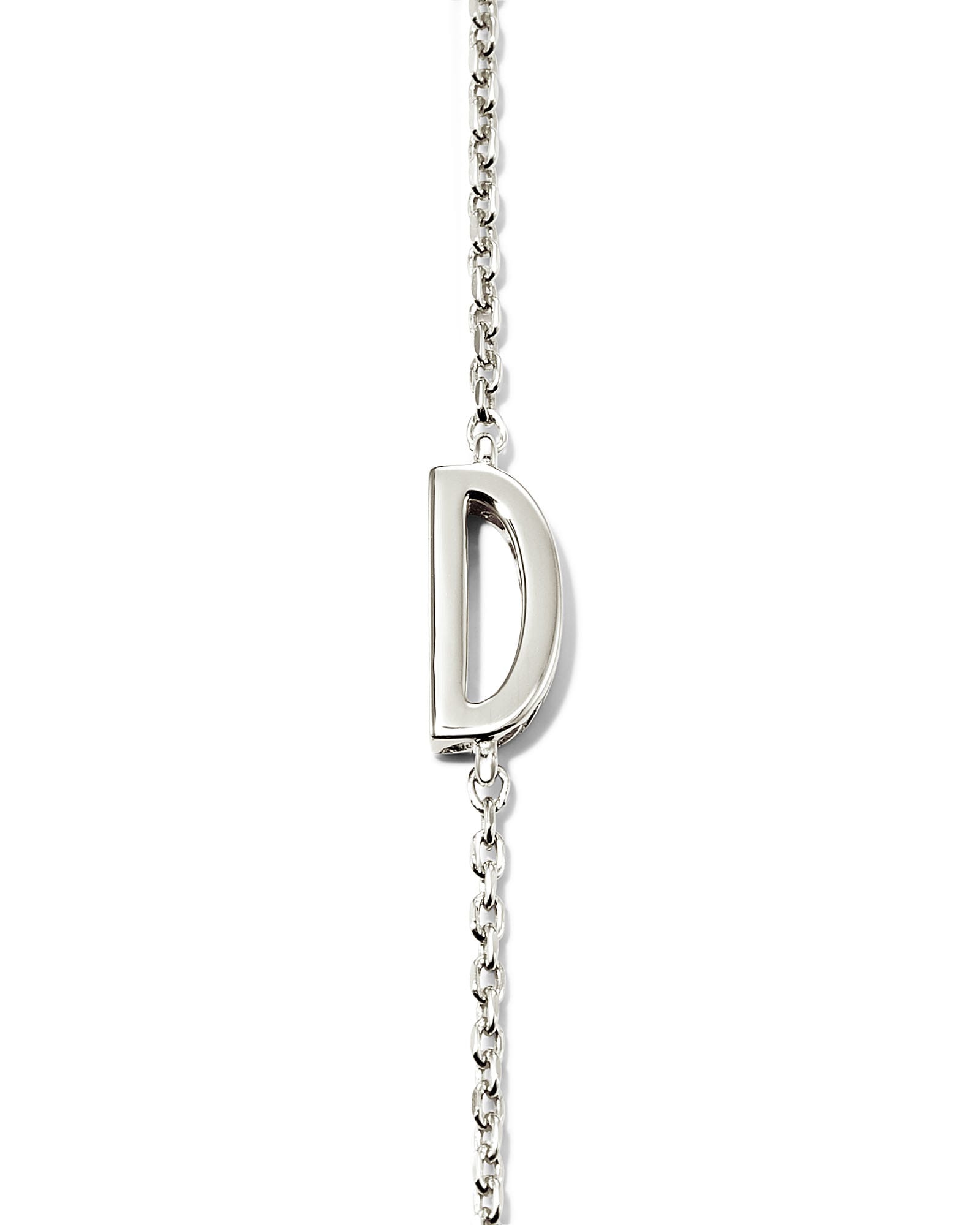 Letter A Inline Initial Necklace in Sterling Silver