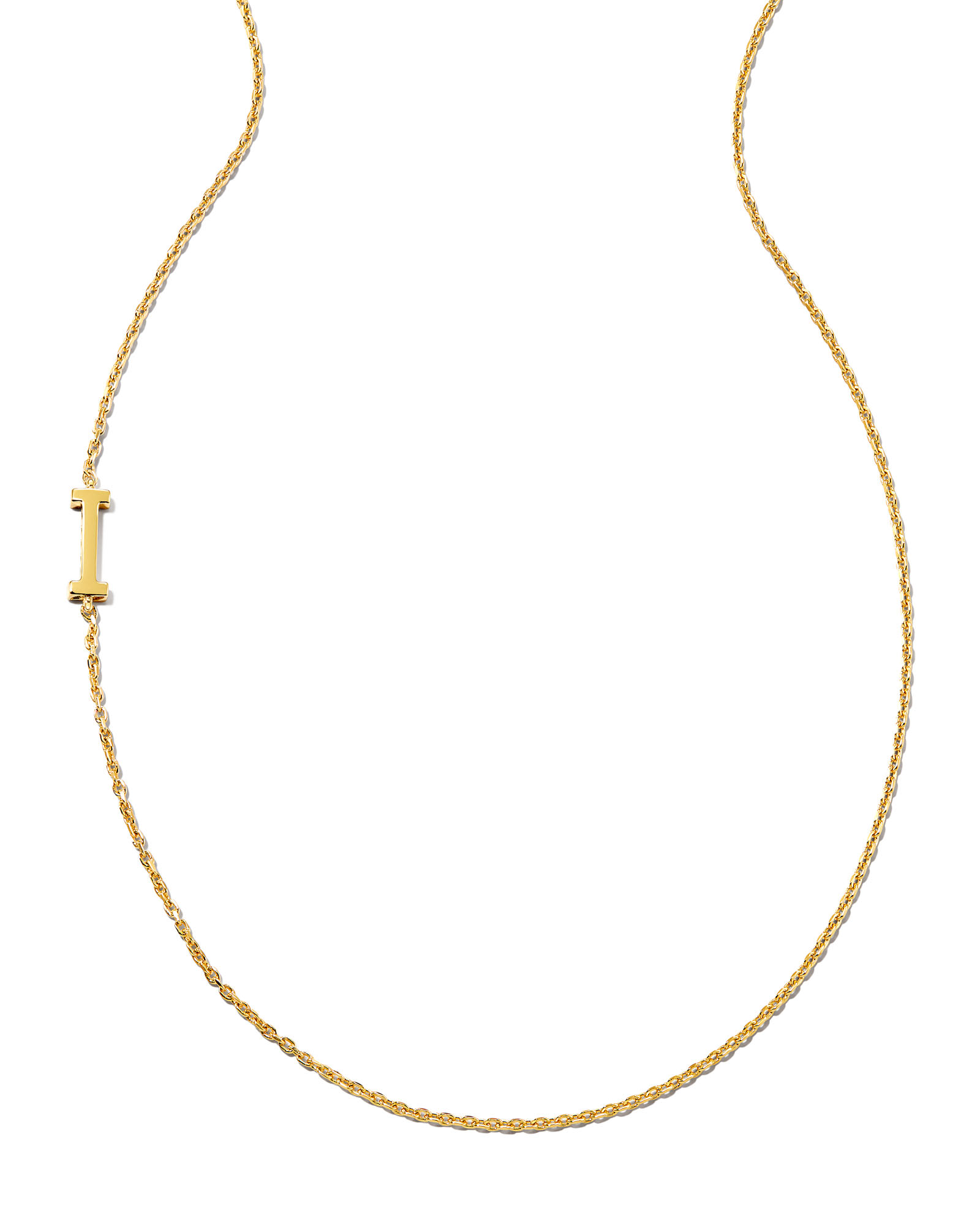 Kimberly ゴールド L Letter B Inline Initial Necklace in 18k Gold Vermeil
